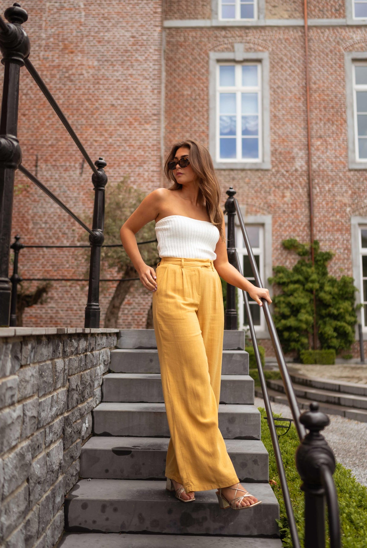 Pantalon Joey - moutarde en lin