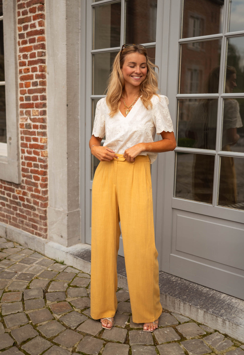 Pantalon Joey - moutarde en lin