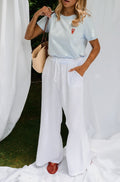 Pantalon Liana - blanc en gaze de coton