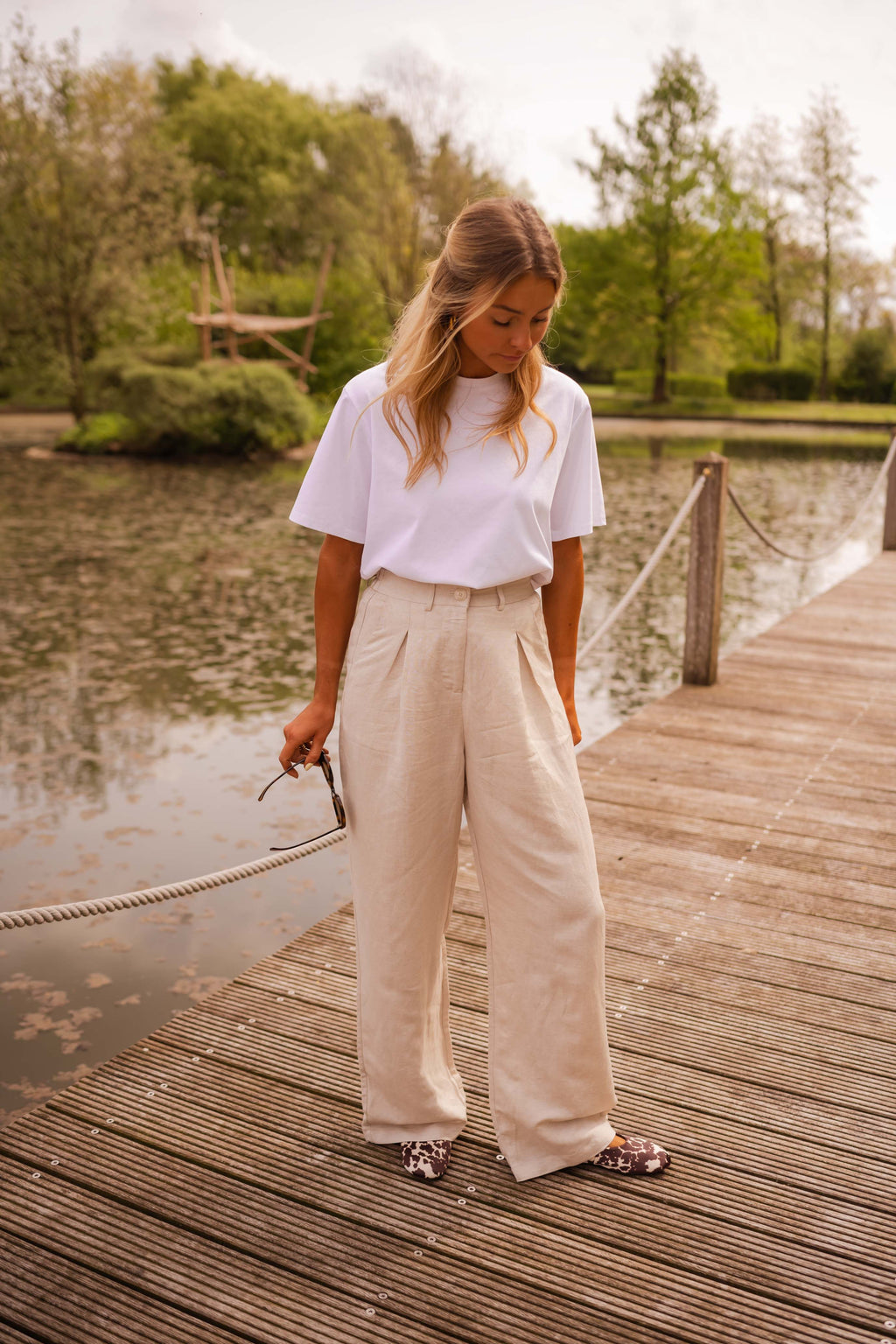 Pantalon Romuald - beige en lin
