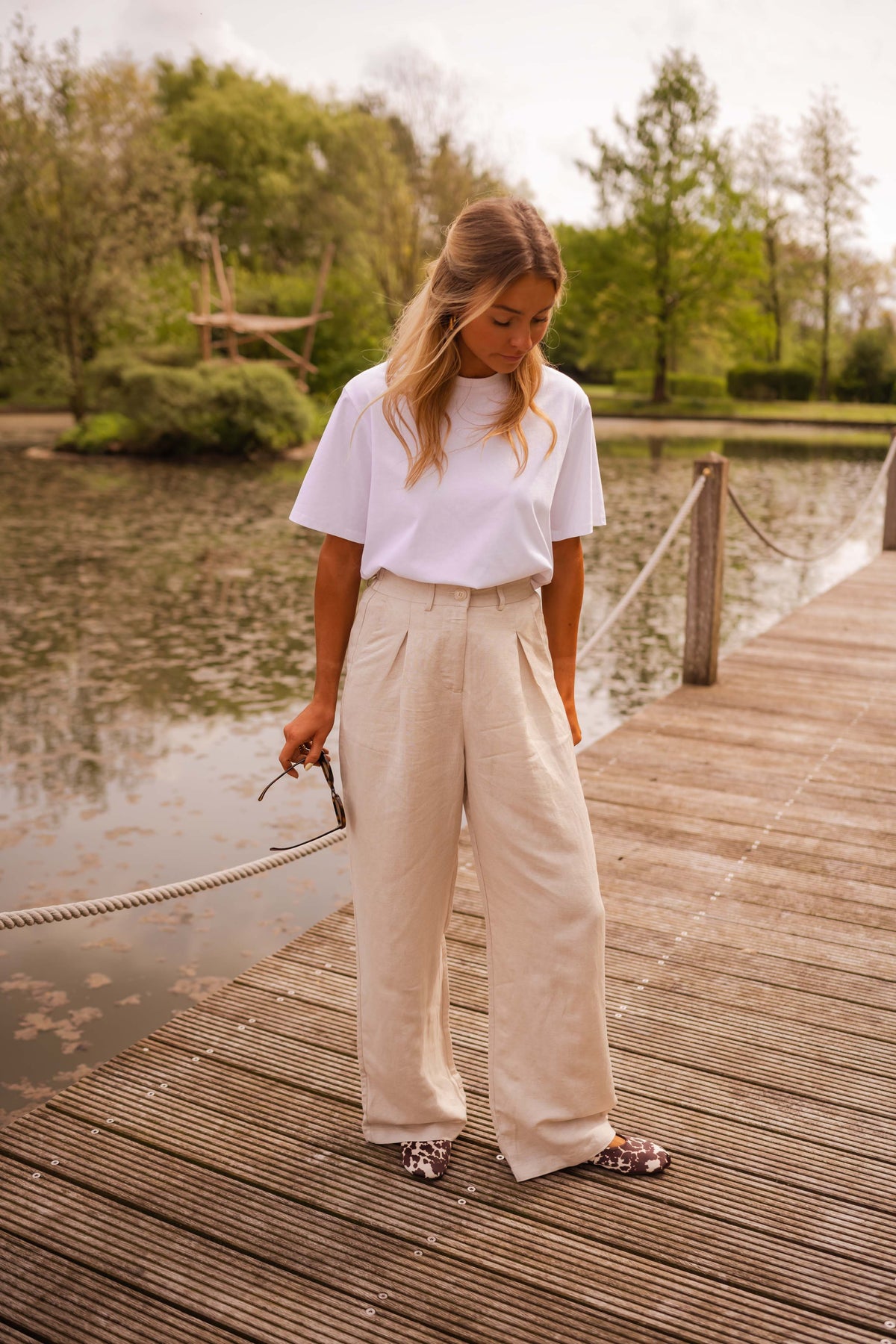 Pantalon Romuald - beige en lin