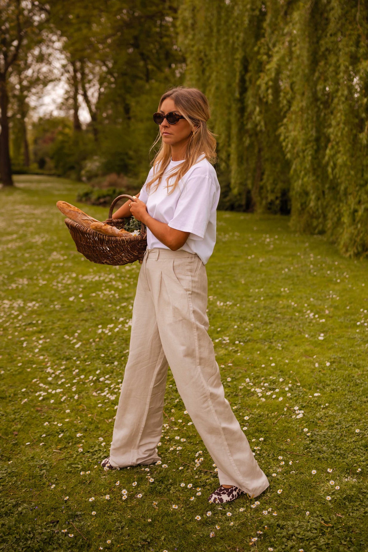 Pantalon Romuald - beige en lin
