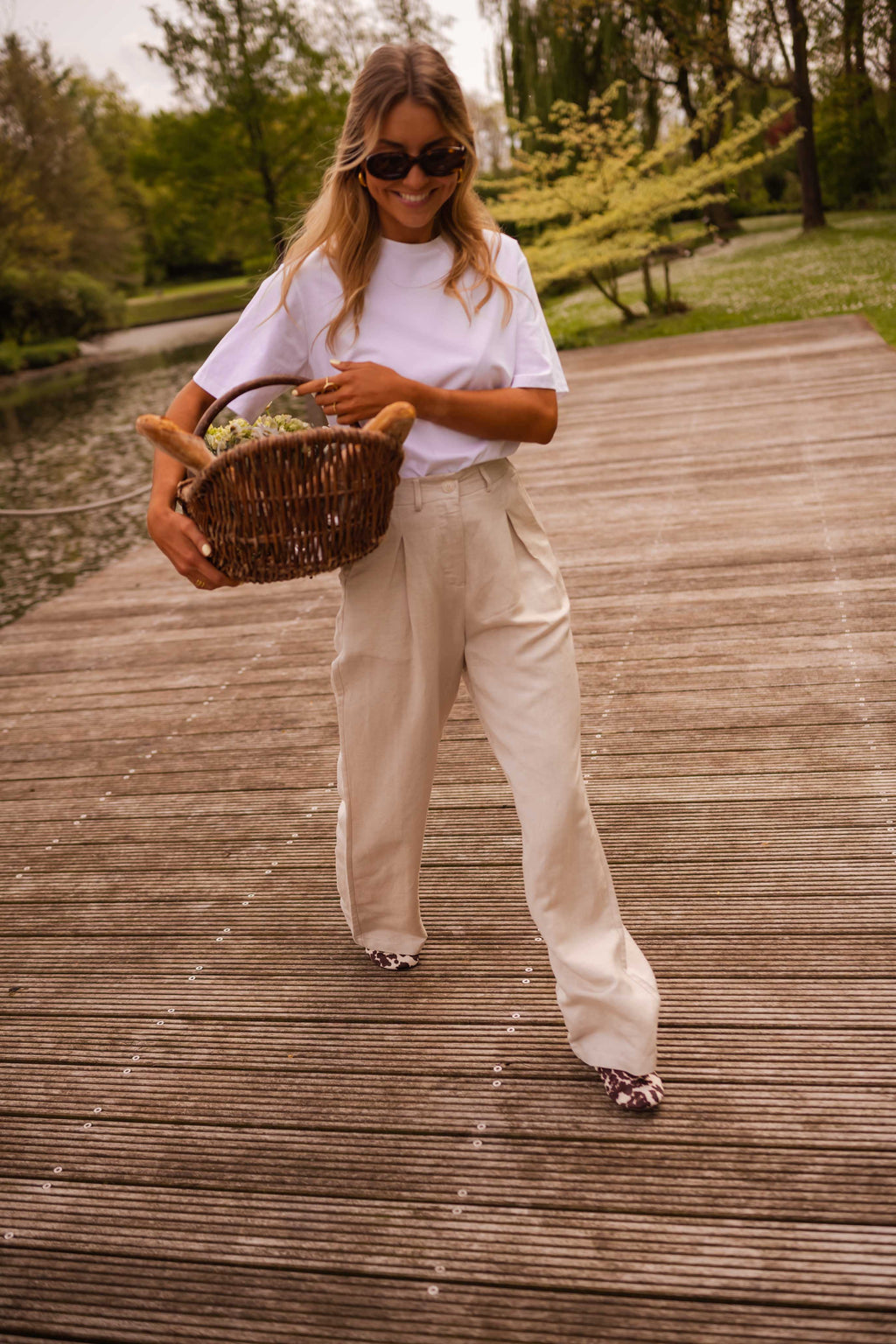 Pantalon Romuald - beige en lin
