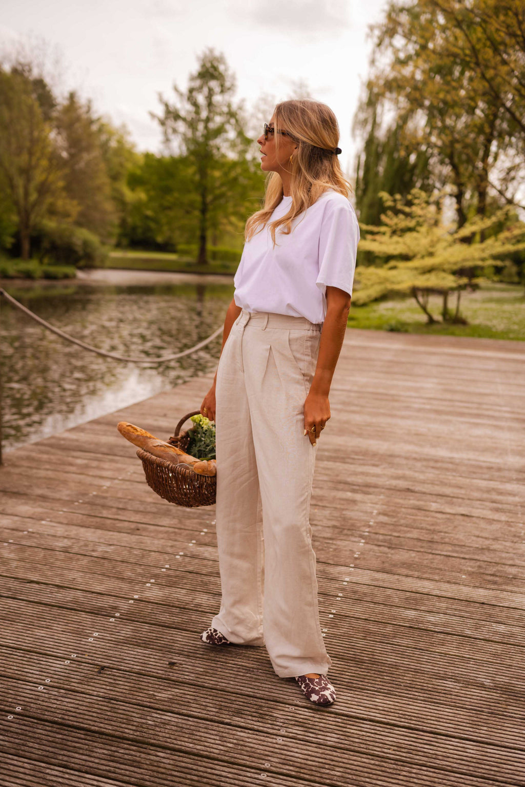Pantalon Romuald - beige en lin