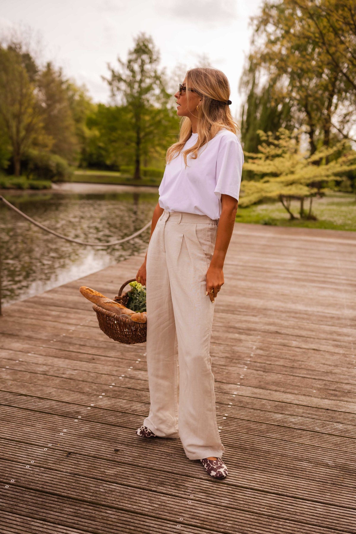 Pantalon Romuald - beige en lin