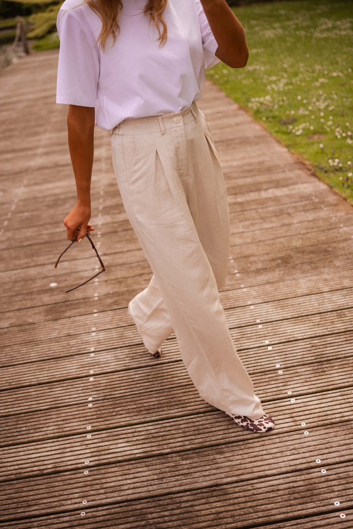 Pantalon Romuald - beige en lin