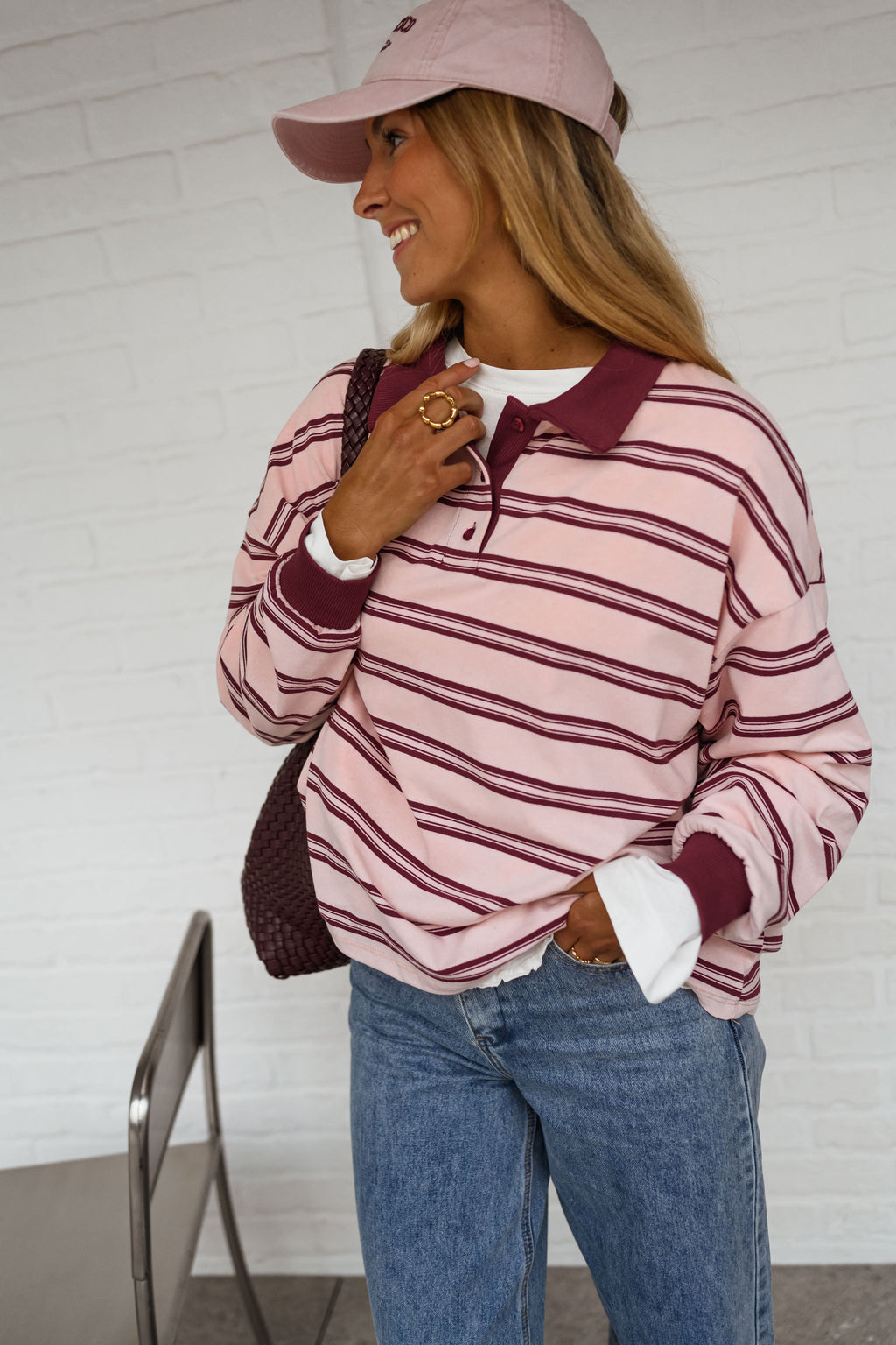 Polo Amilia - rose et bordeaux
