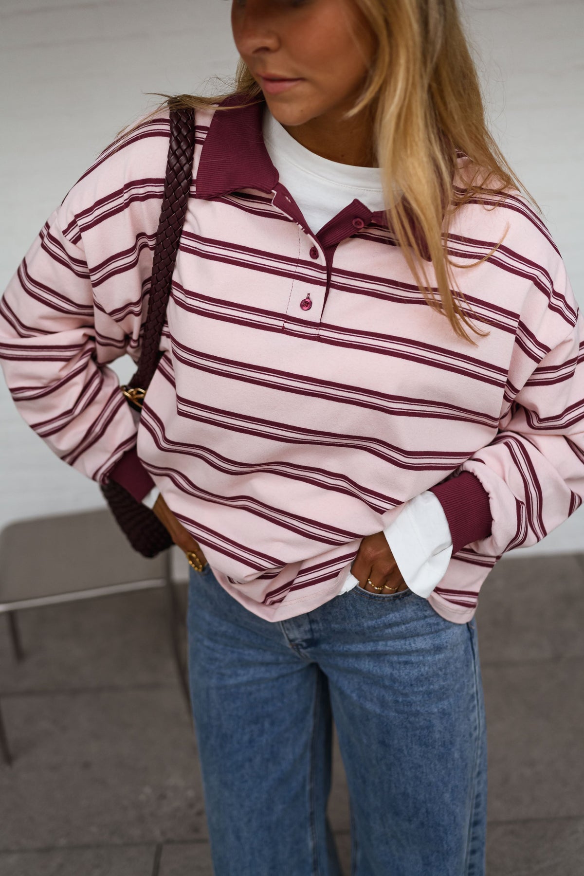 Polo Amilia - rose et bordeaux