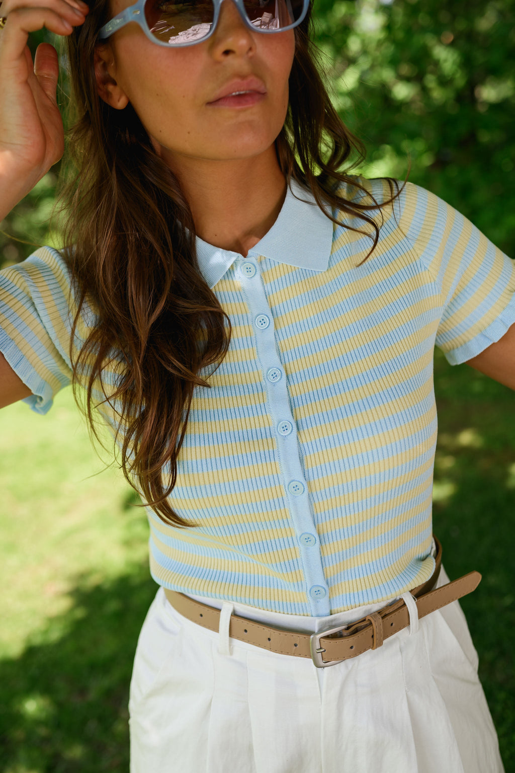 Polo Mathilde - bleu et jaune