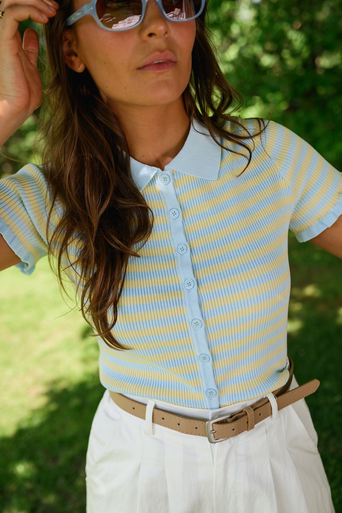 Polo Mathilde - bleu et jaune