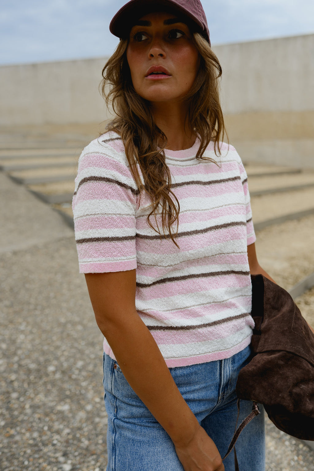 Pull Angela - rose et brun