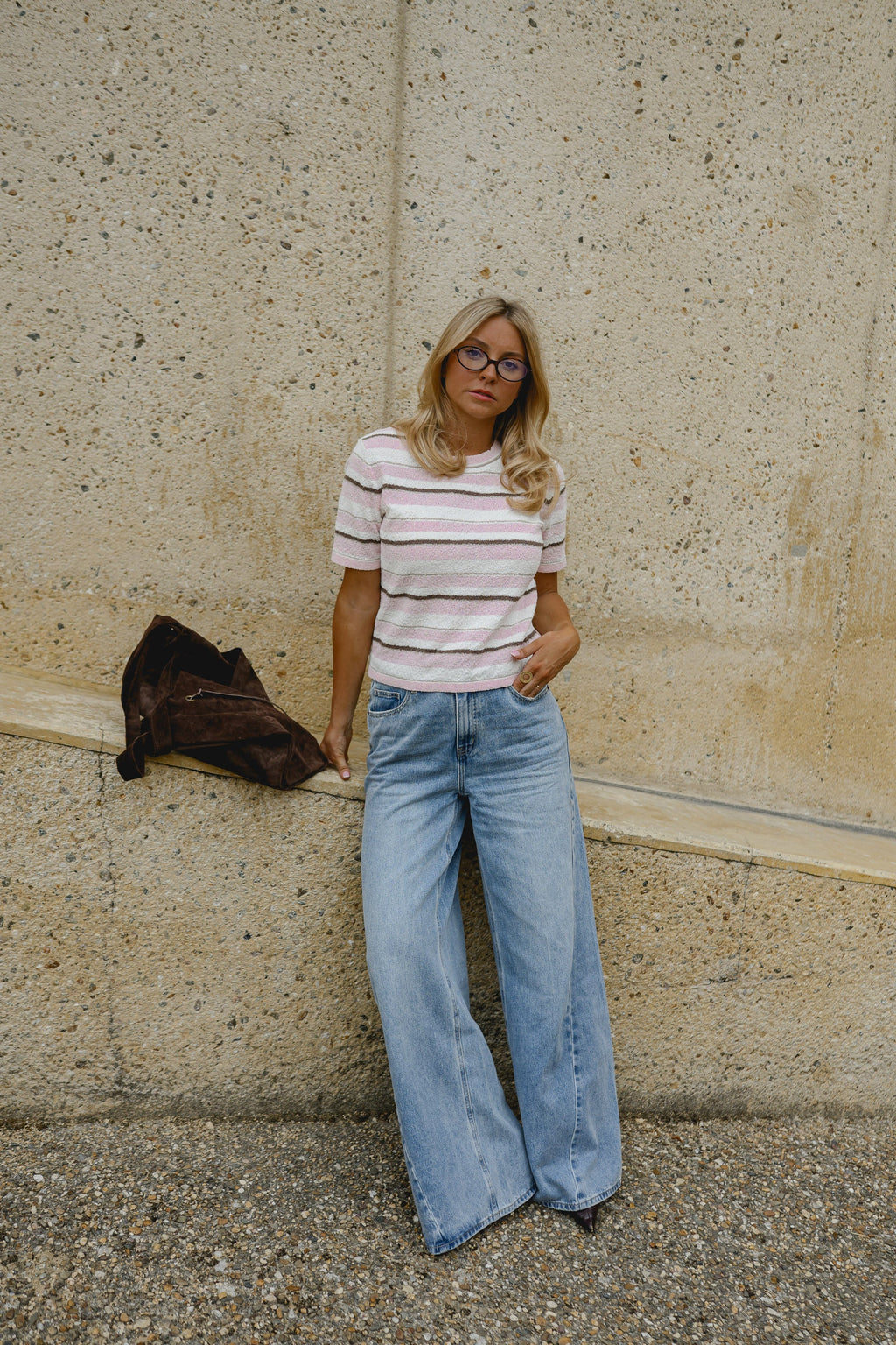 Pull Angela - rose et brun