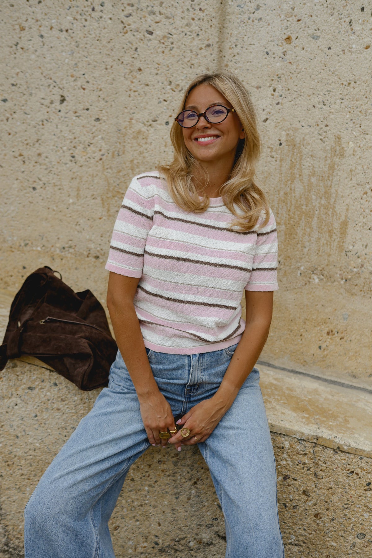 Pull Angela - rose et brun