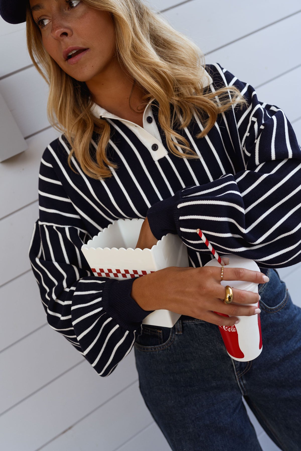 Pull Azriel - bleu à lignes