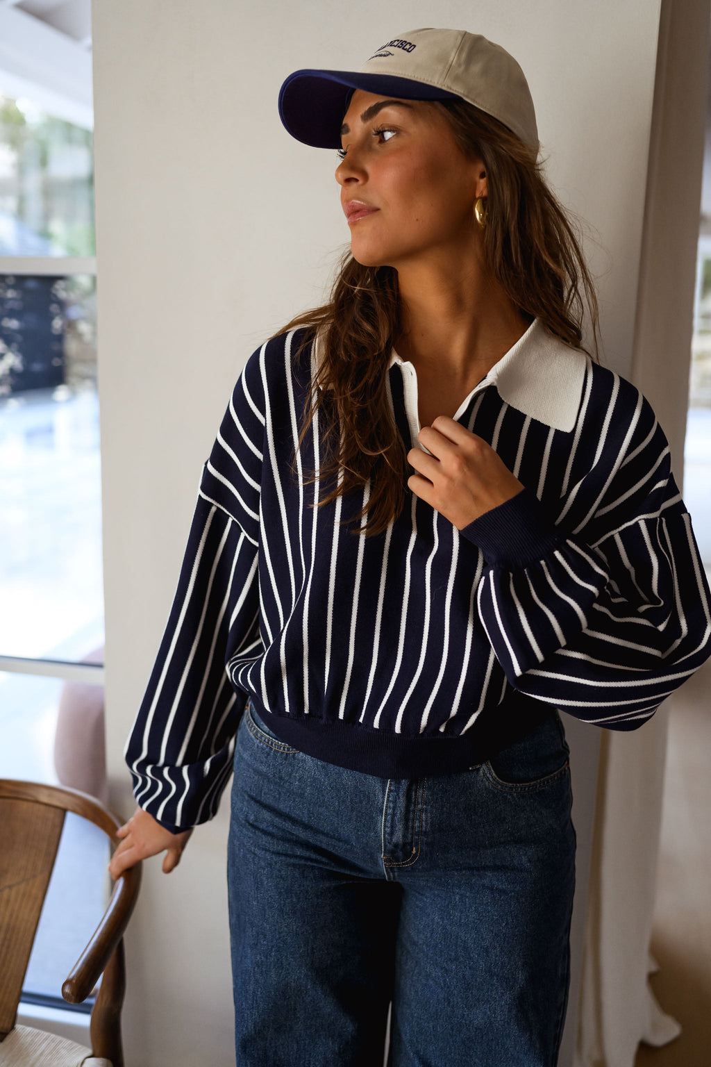 Pull Azriel - bleu à lignes
