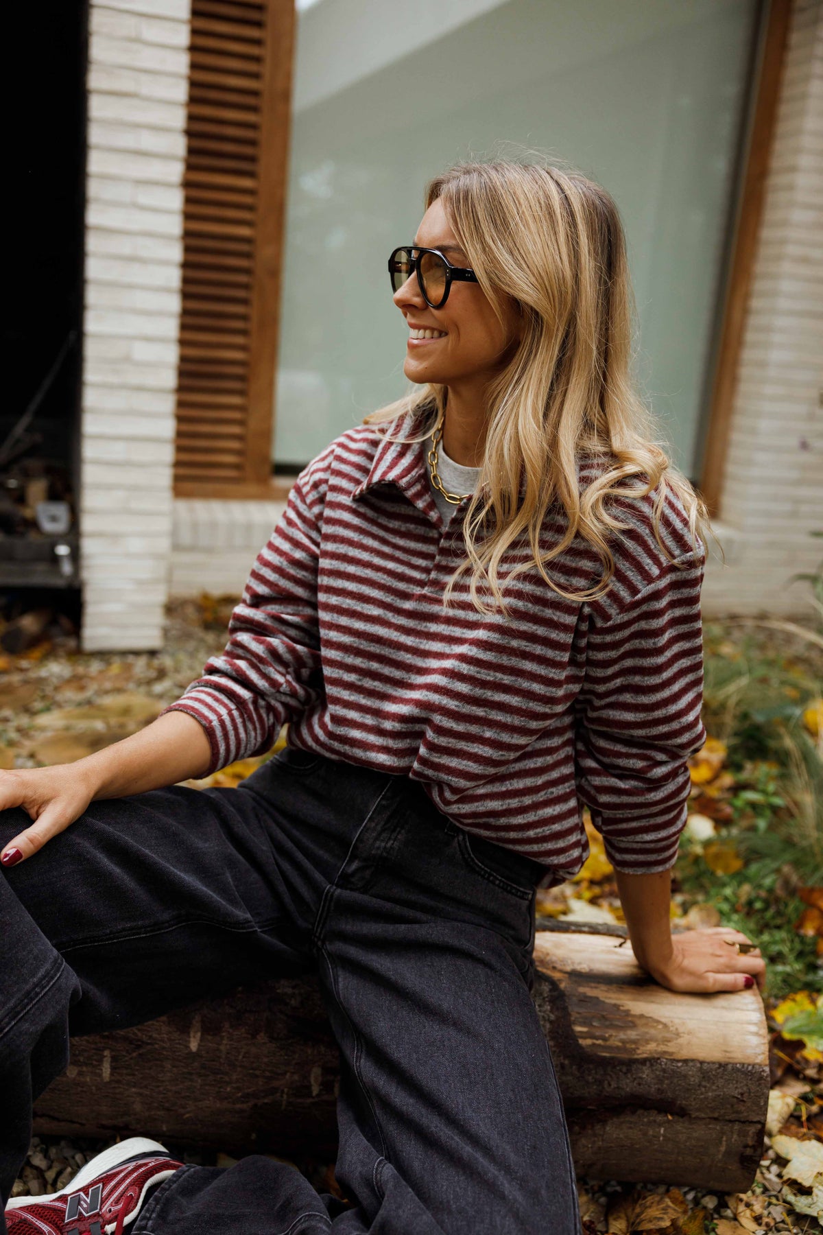 Pull Batista - gris et bordeaux
