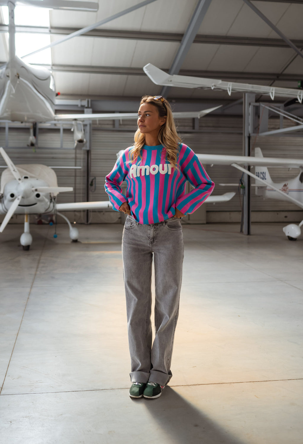 Pull Danaé - rose et bleu
