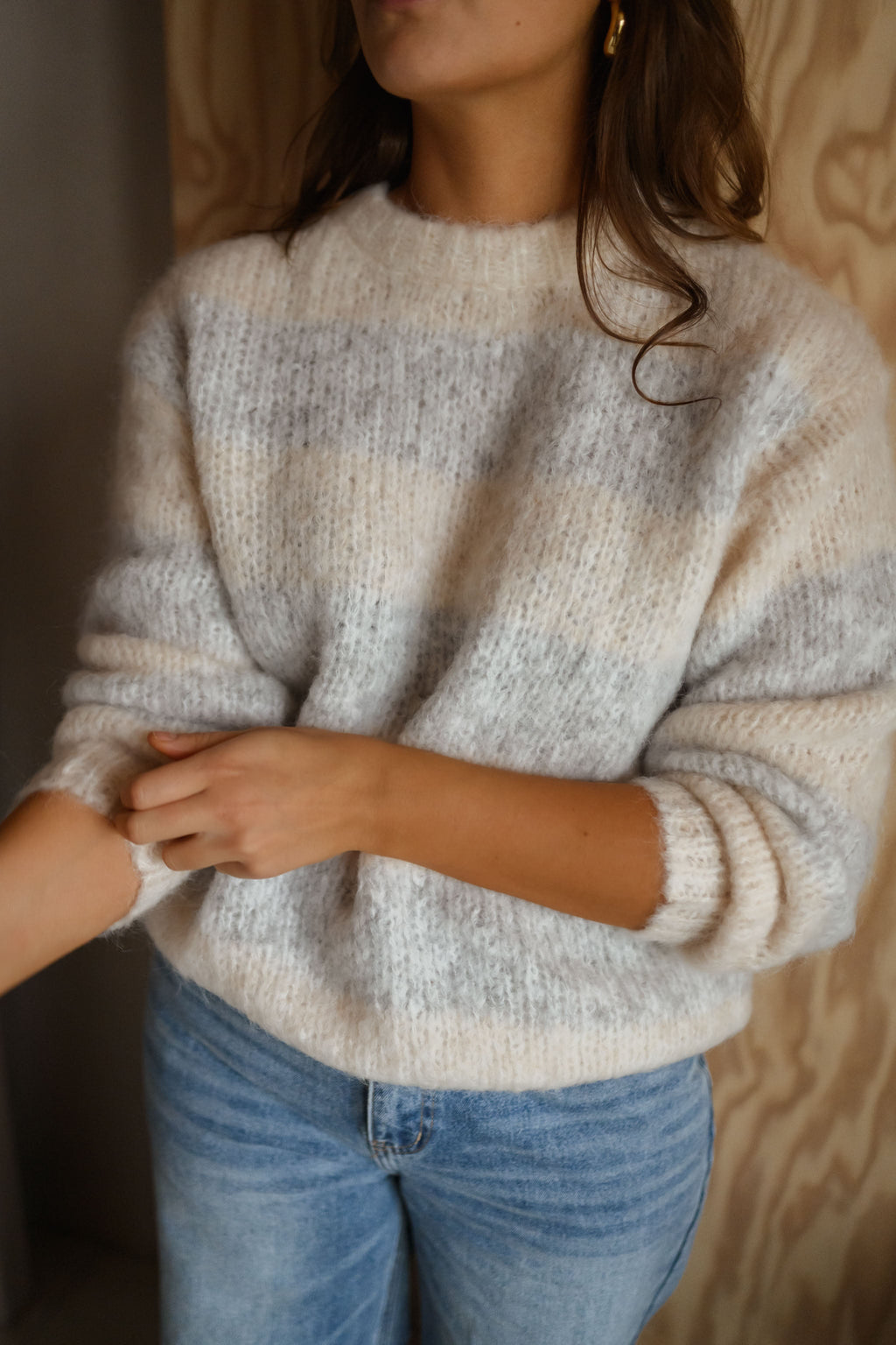 Pull Debby - écru et gris