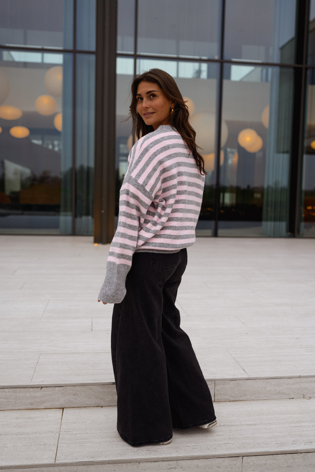 Pull Emilie - gris et rose