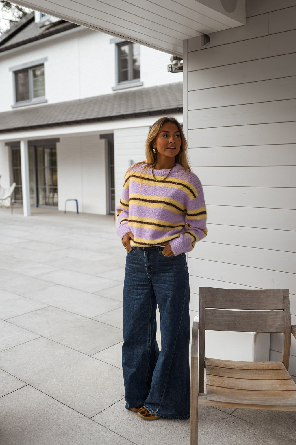 Pull Esma - jaune à lignes