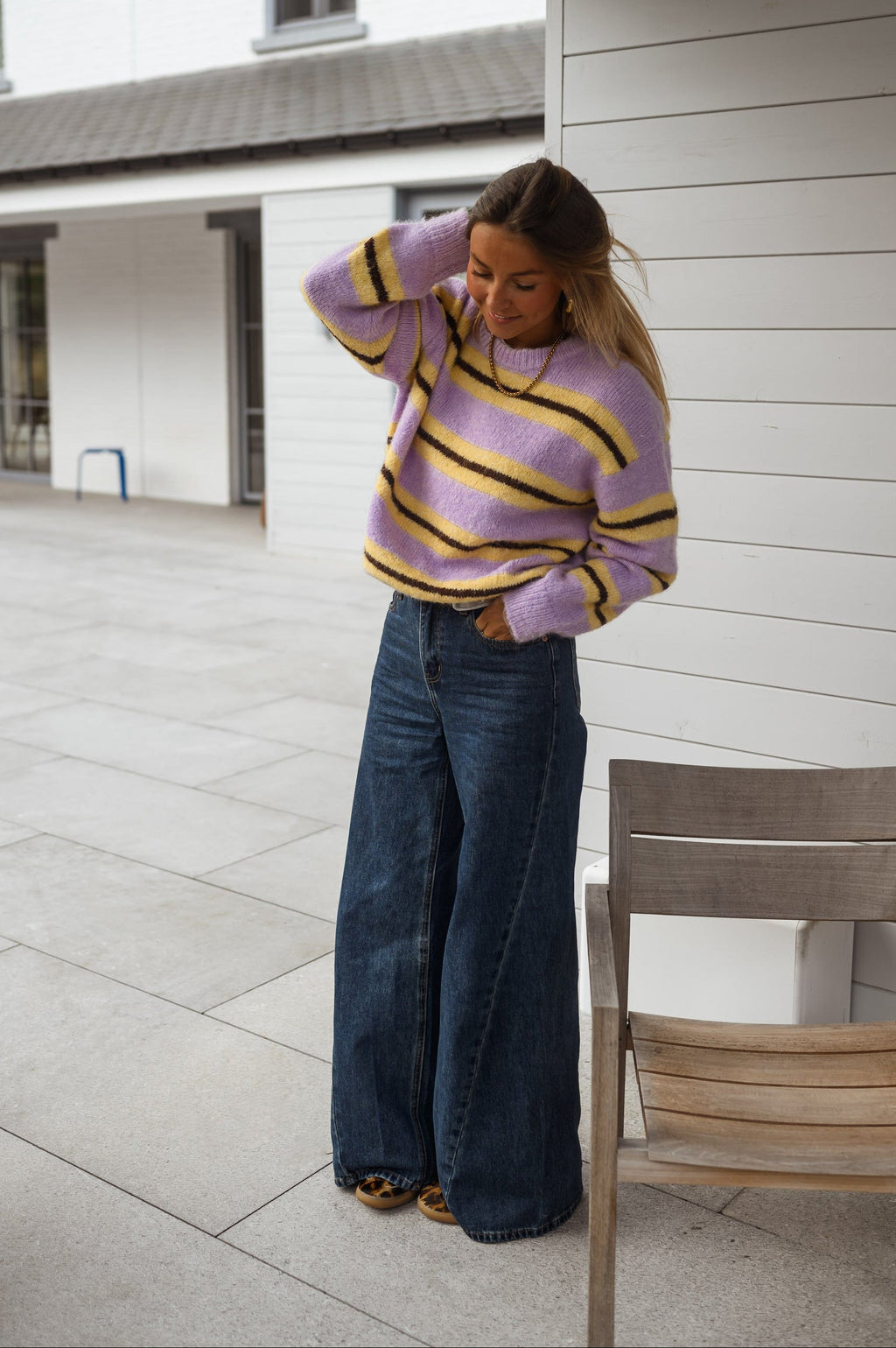 Pull Esma - jaune à lignes
