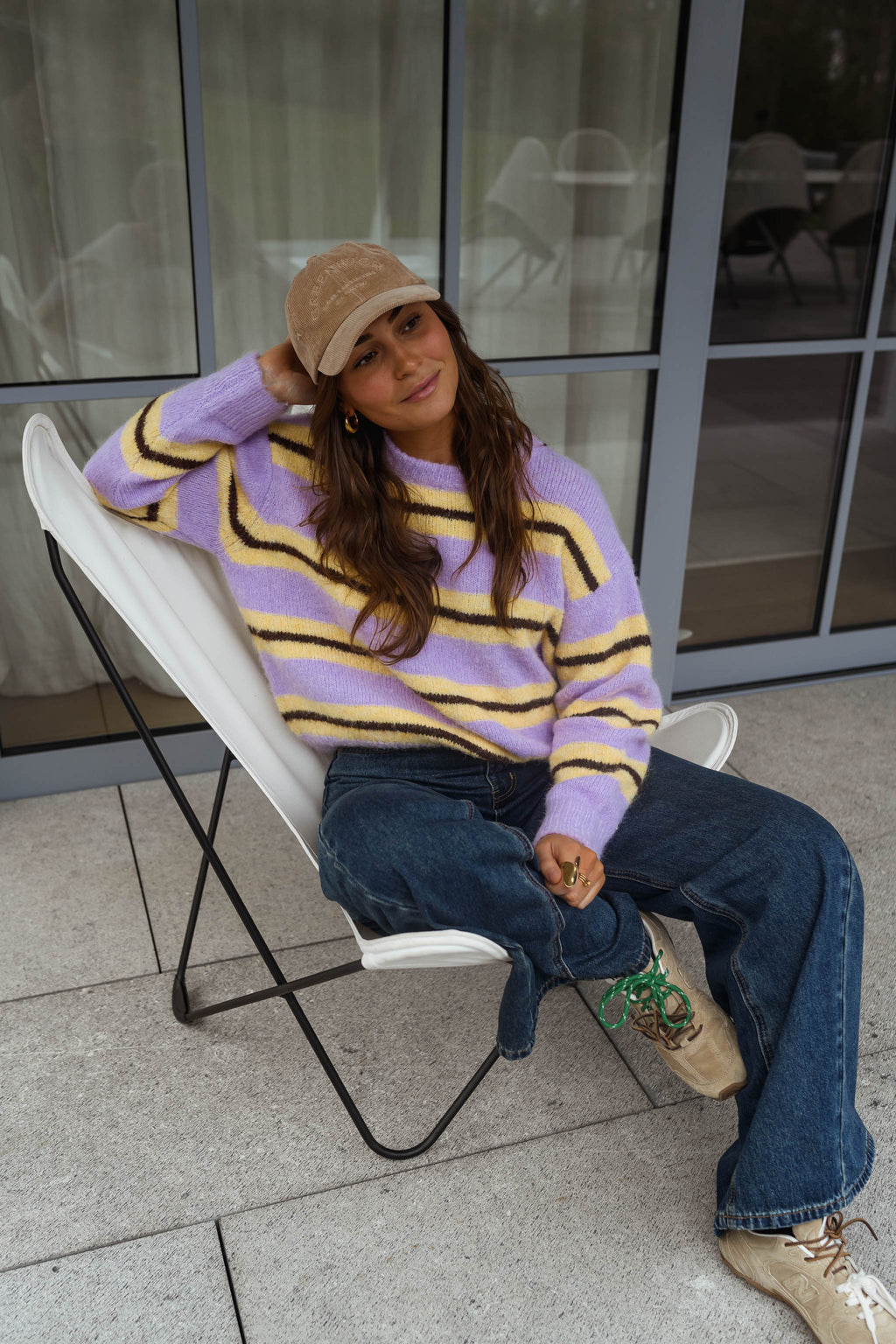 Pull Esma - jaune à lignes