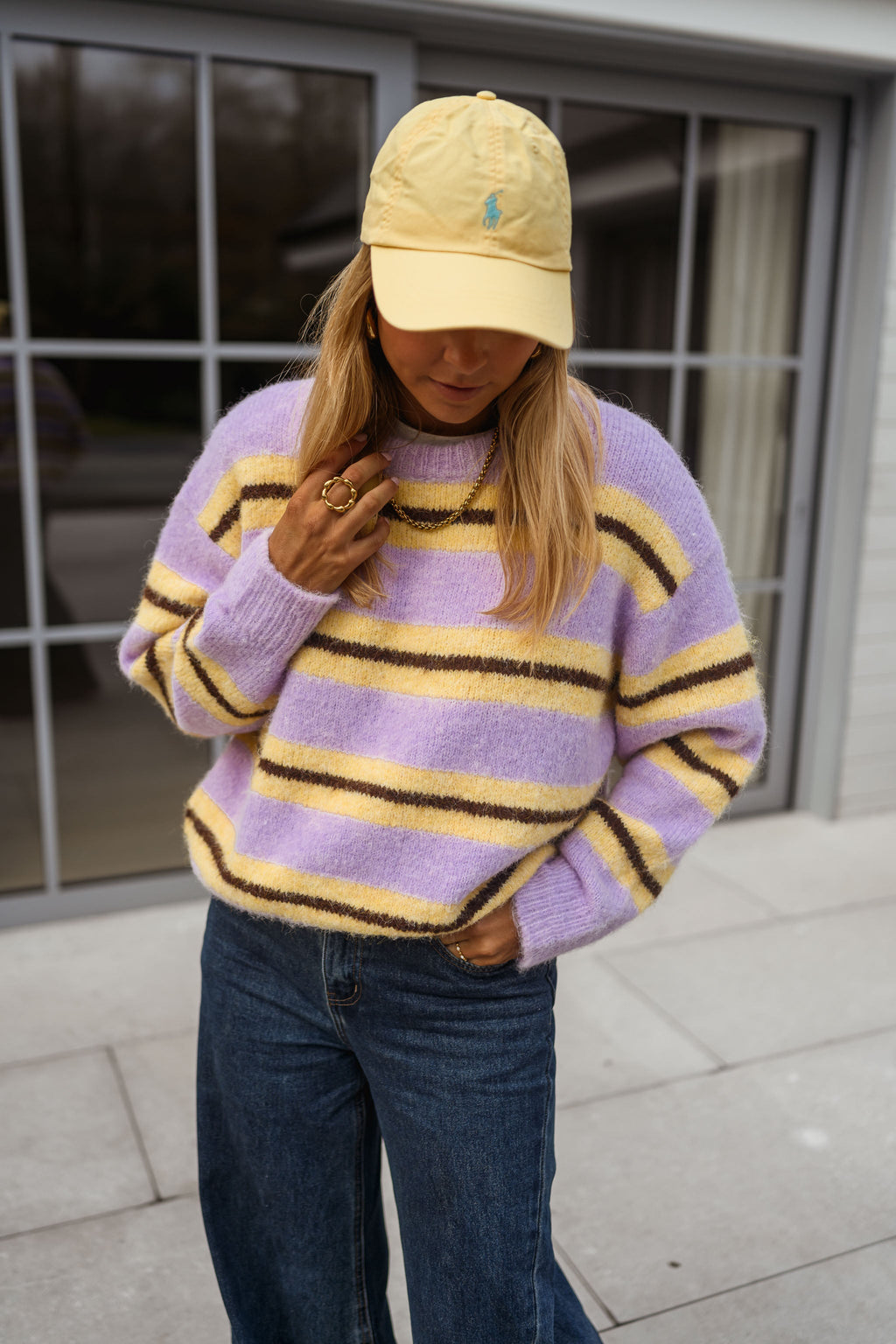 Pull Esma - jaune à lignes