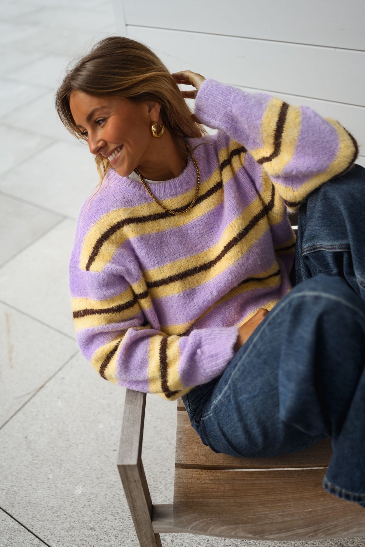 Pull Esma - jaune à lignes