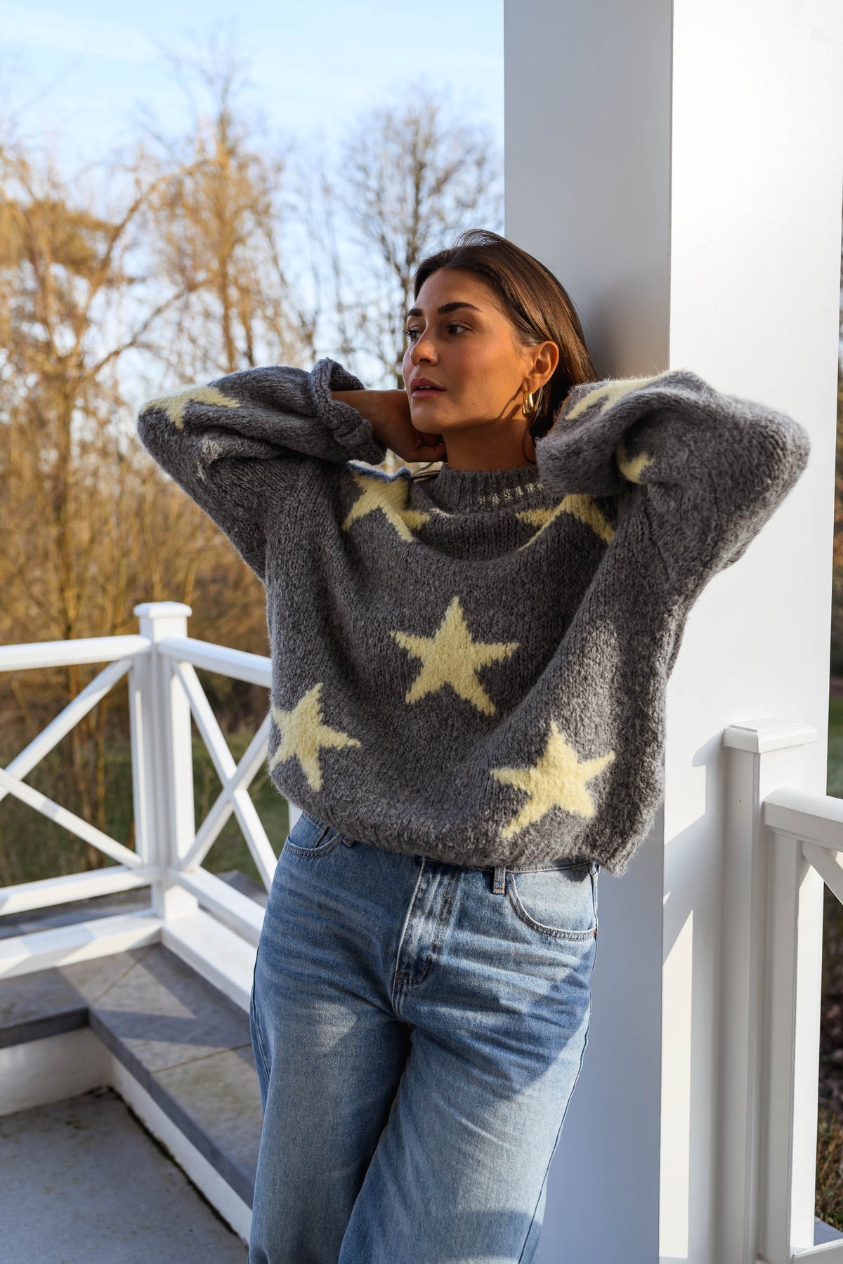 Pull Etoiles - gris