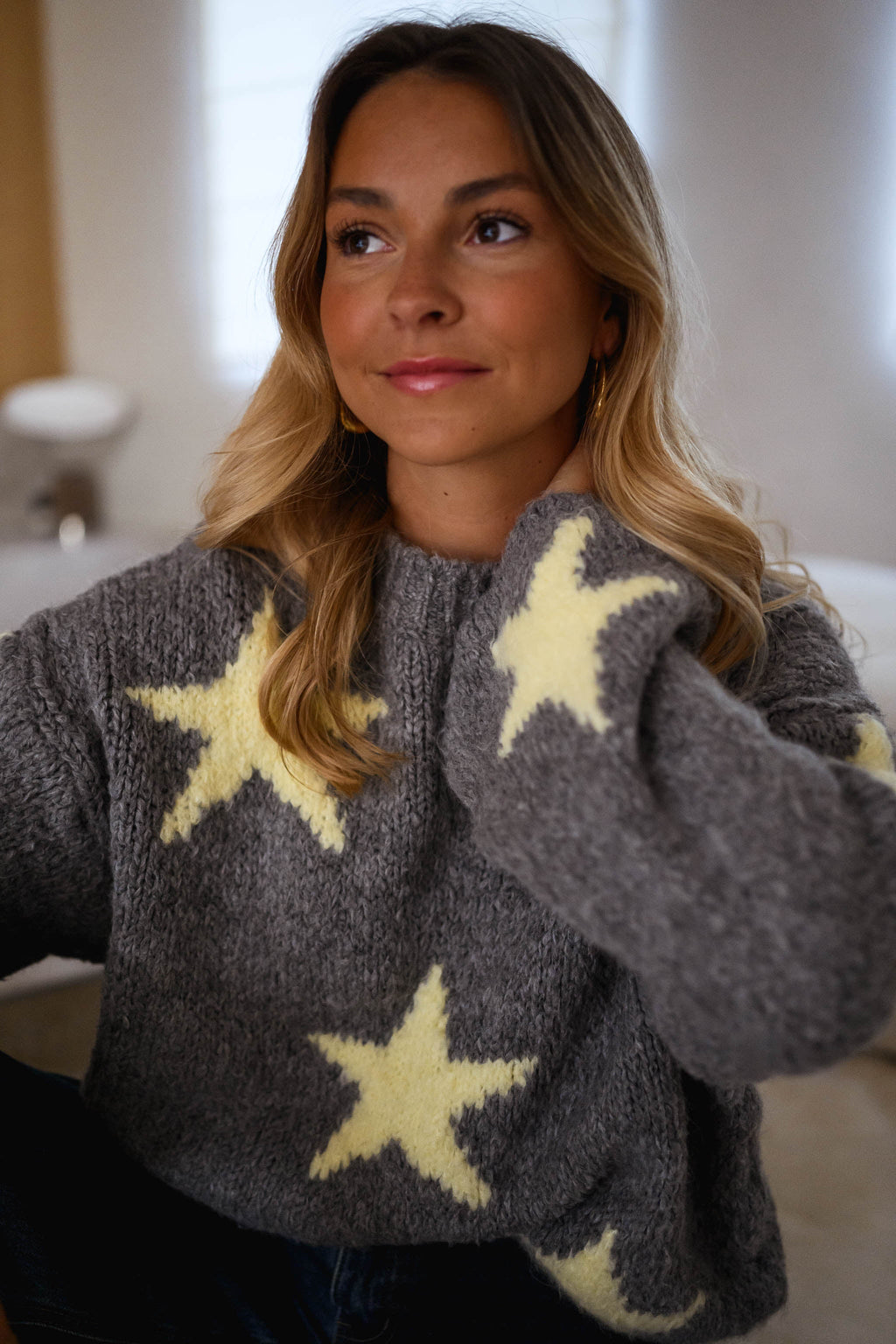 Pull Etoiles - gris
