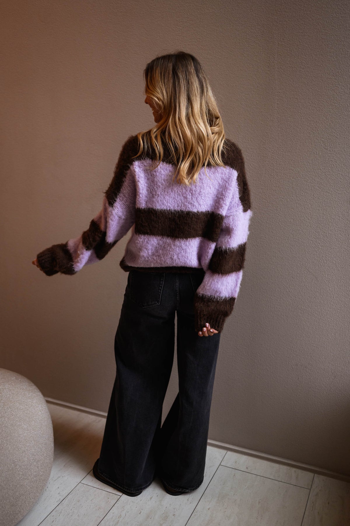 Pull Japa - rose et brun