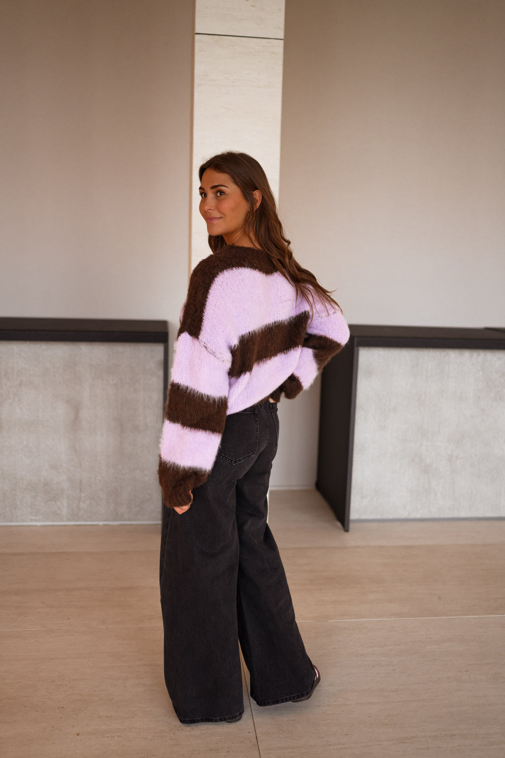 Pull Japa - rose et brun