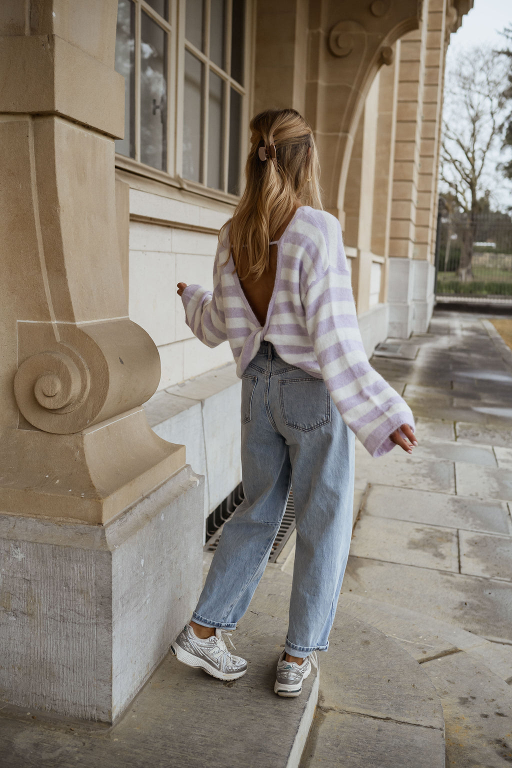 Pull Joha à lignes - lilas