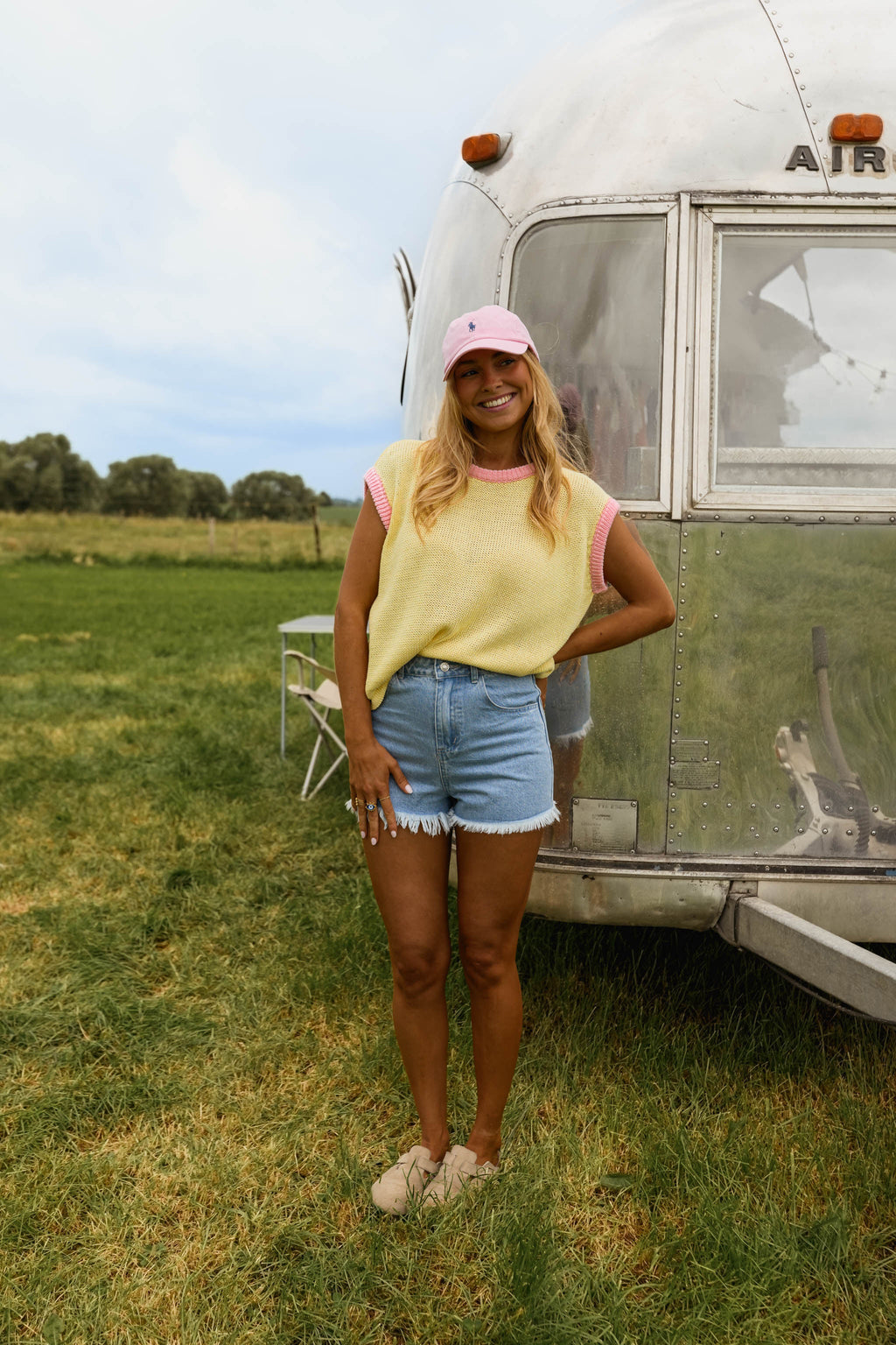 Pull Kathia - jaune et rose