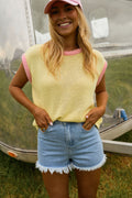 Pull Kathia - jaune et rose
