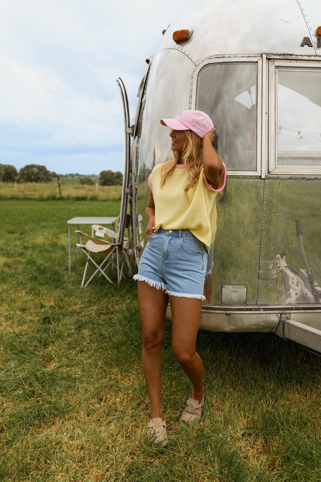 Pull Kathia - jaune et rose