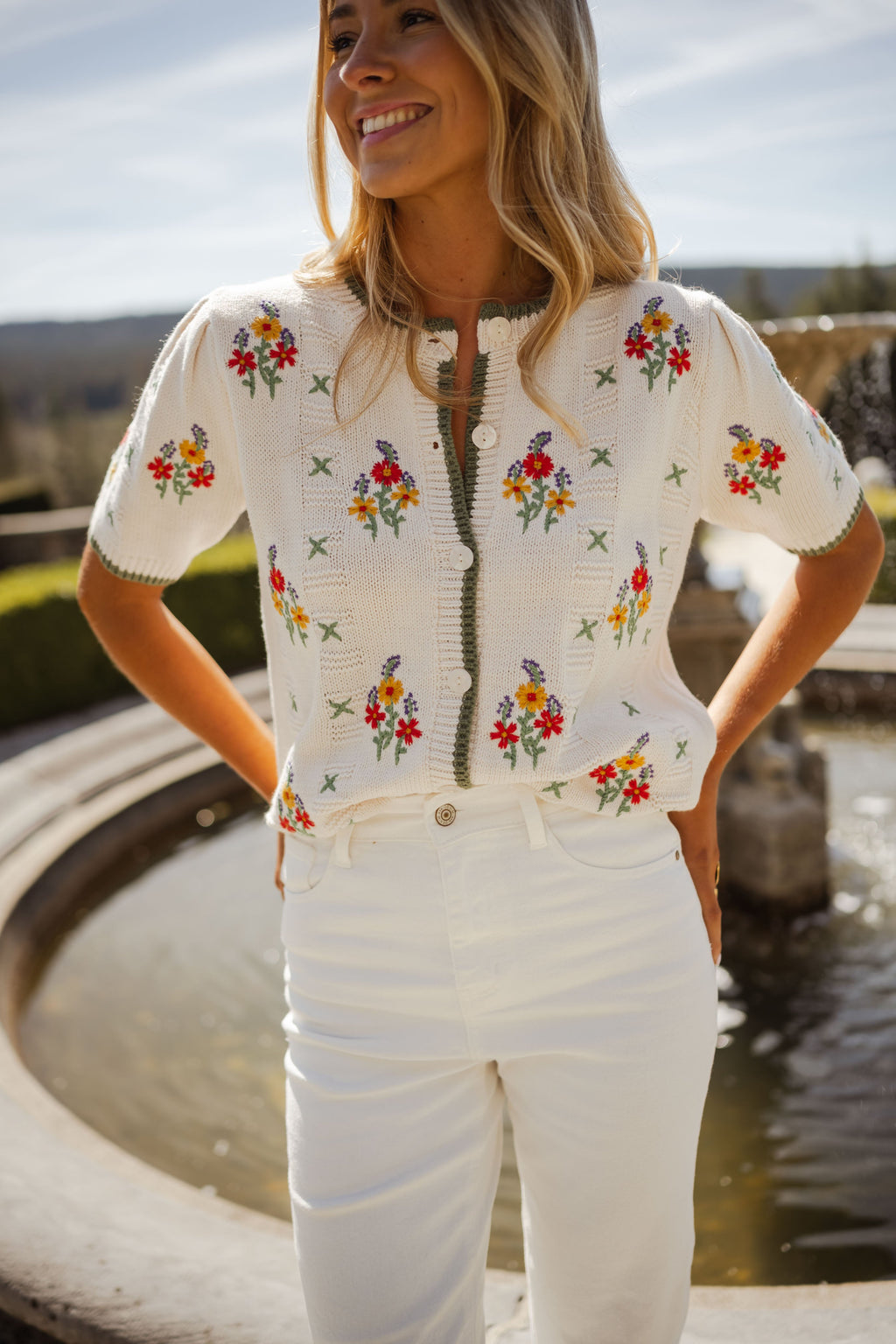 Pull Leila - à fleurs