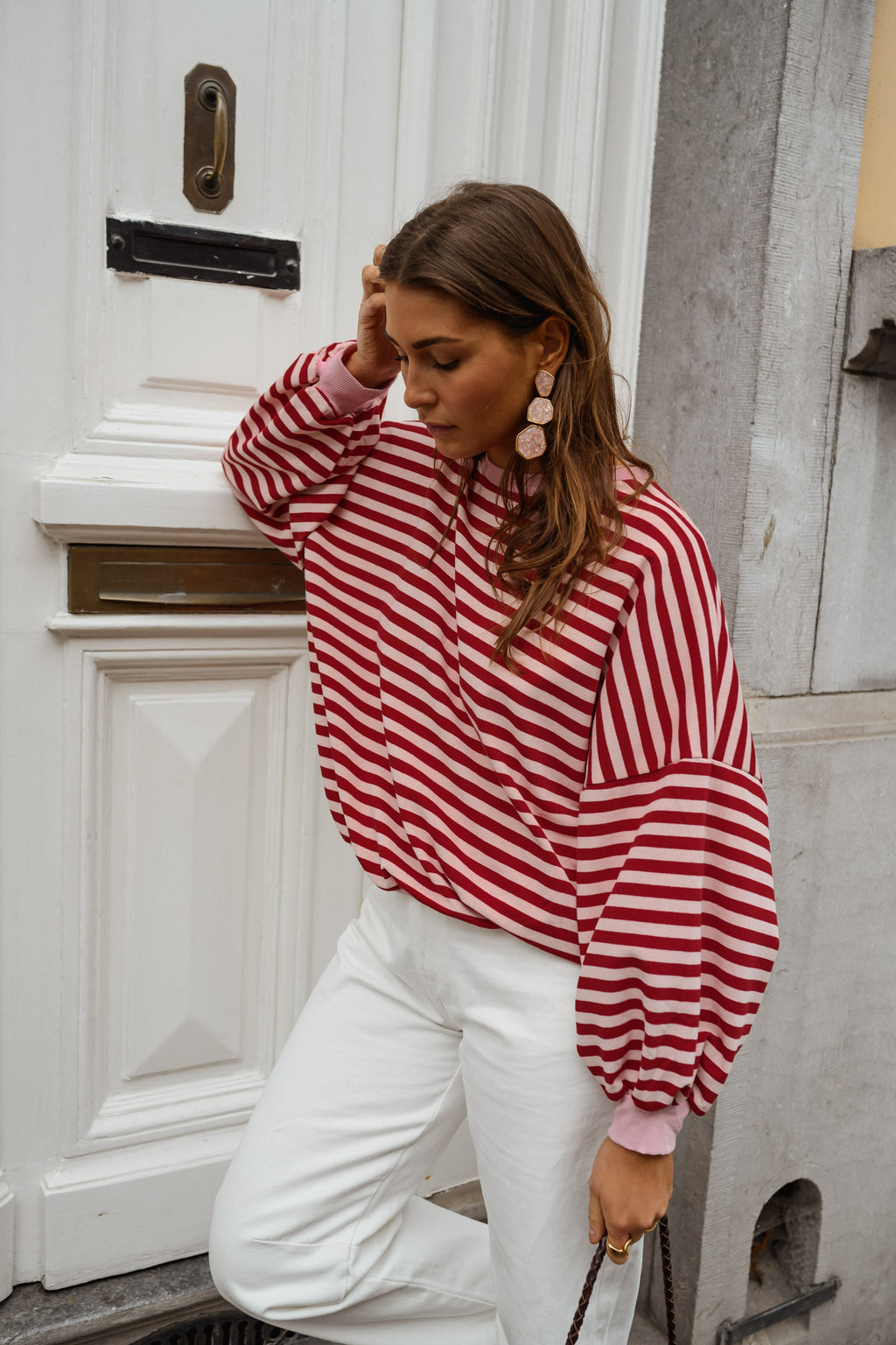 Pull Livia - rouge et rose
