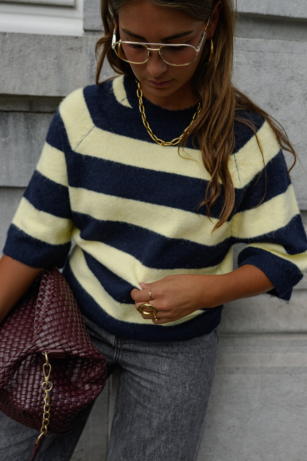 Pull Maelys -  jaune et bleu