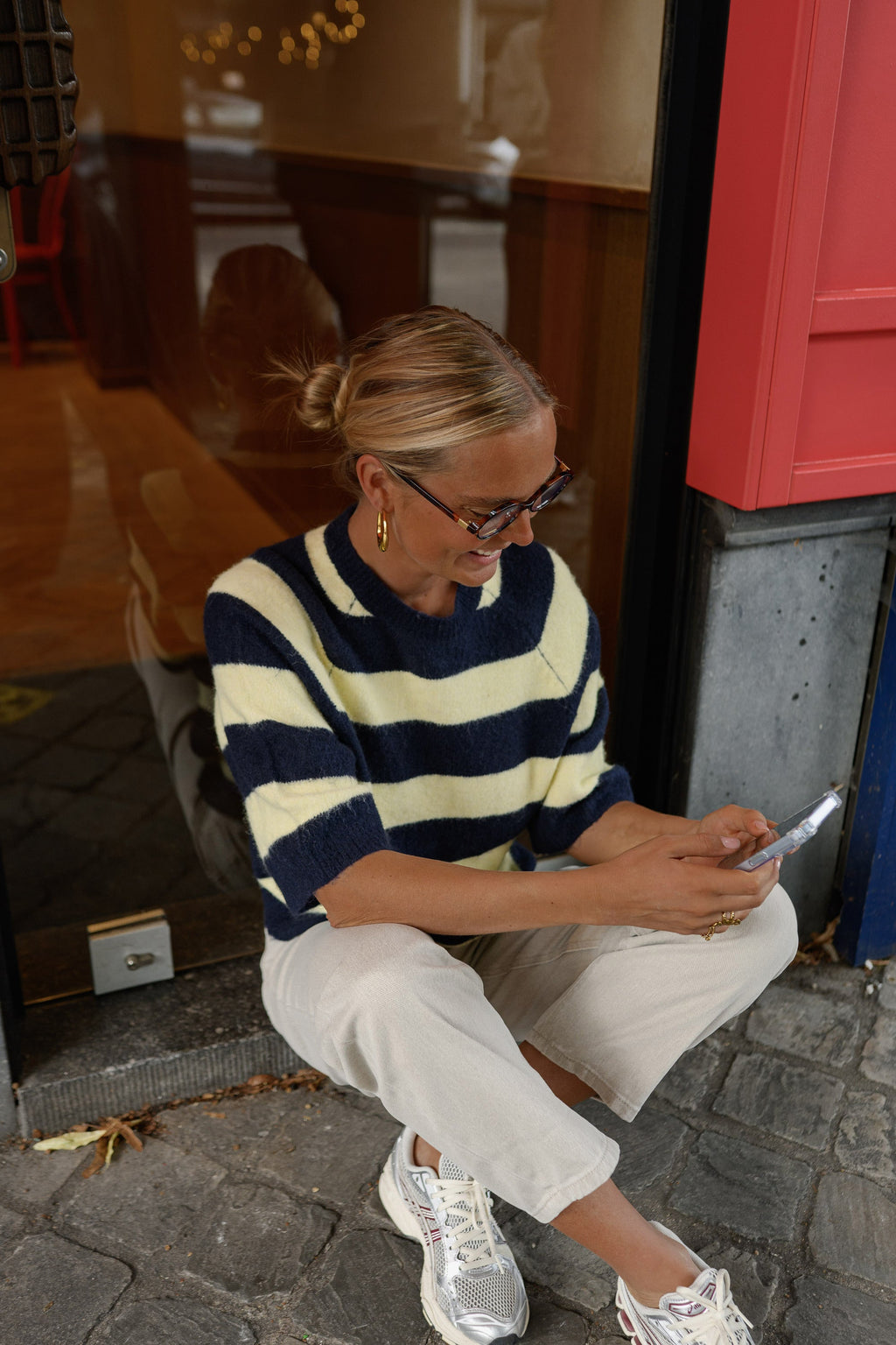 Pull Maelys -  jaune et bleu