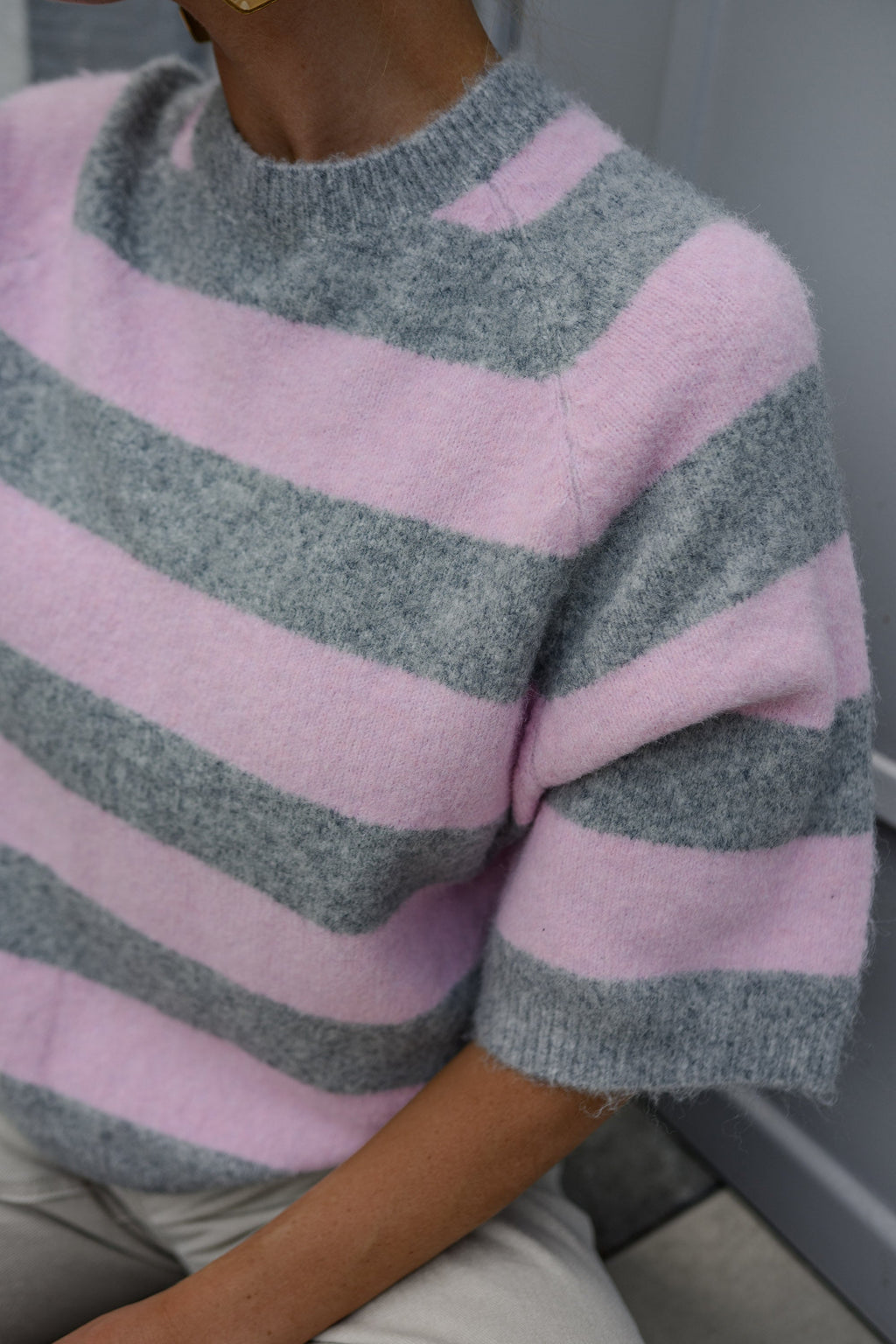 Pull Maelys -  rose et gris