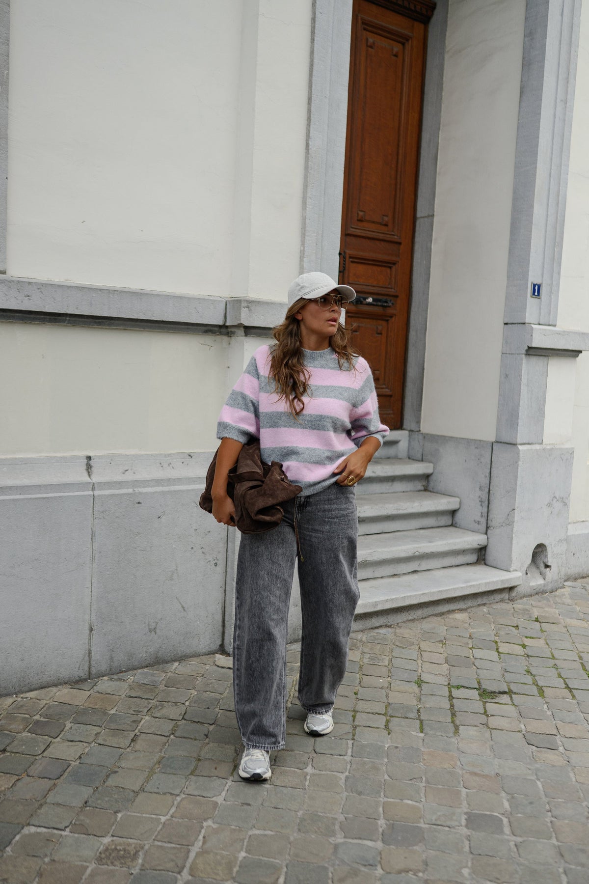 Pull Maelys -  rose et gris