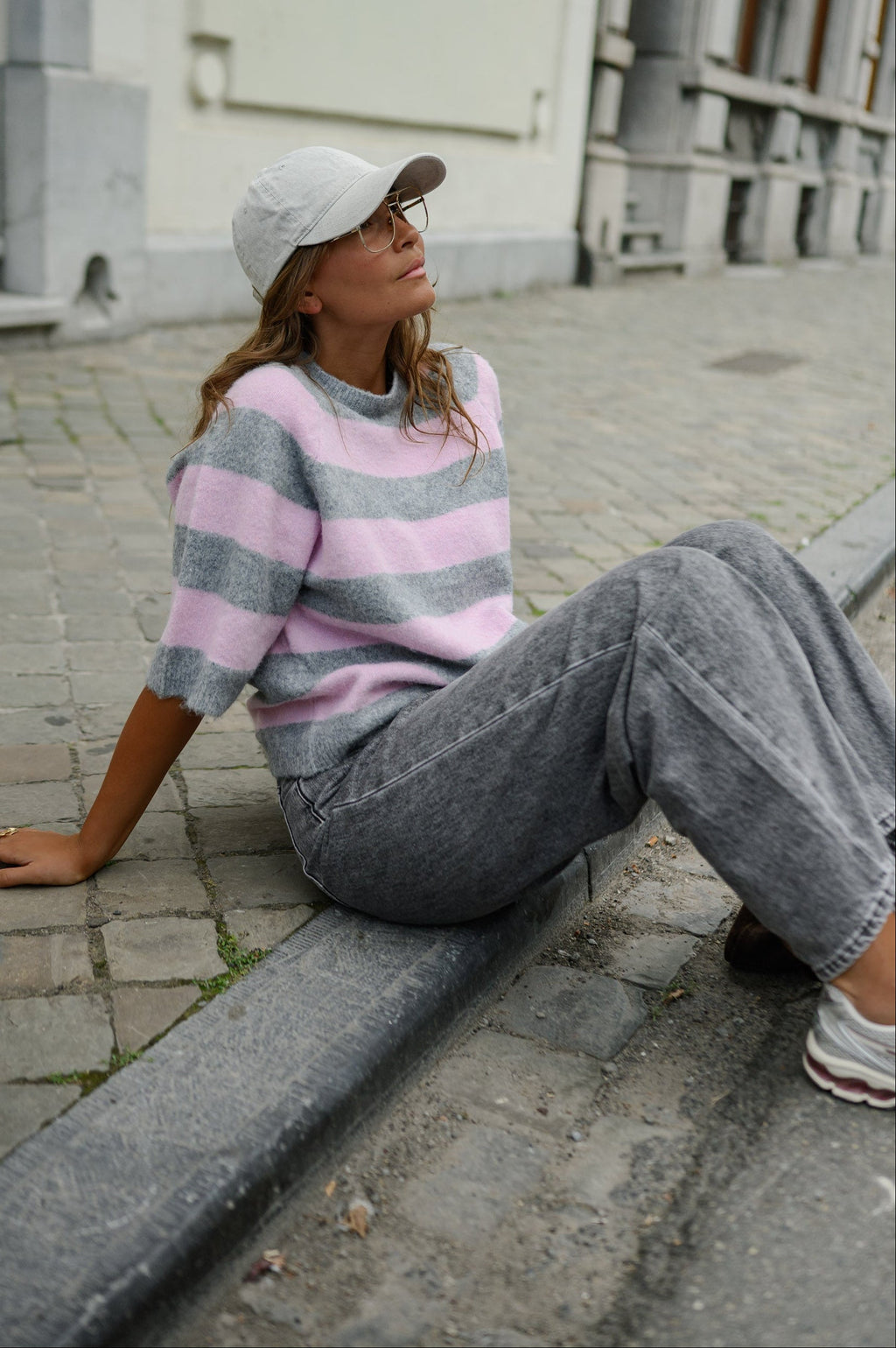 Pull Maelys -  rose et gris