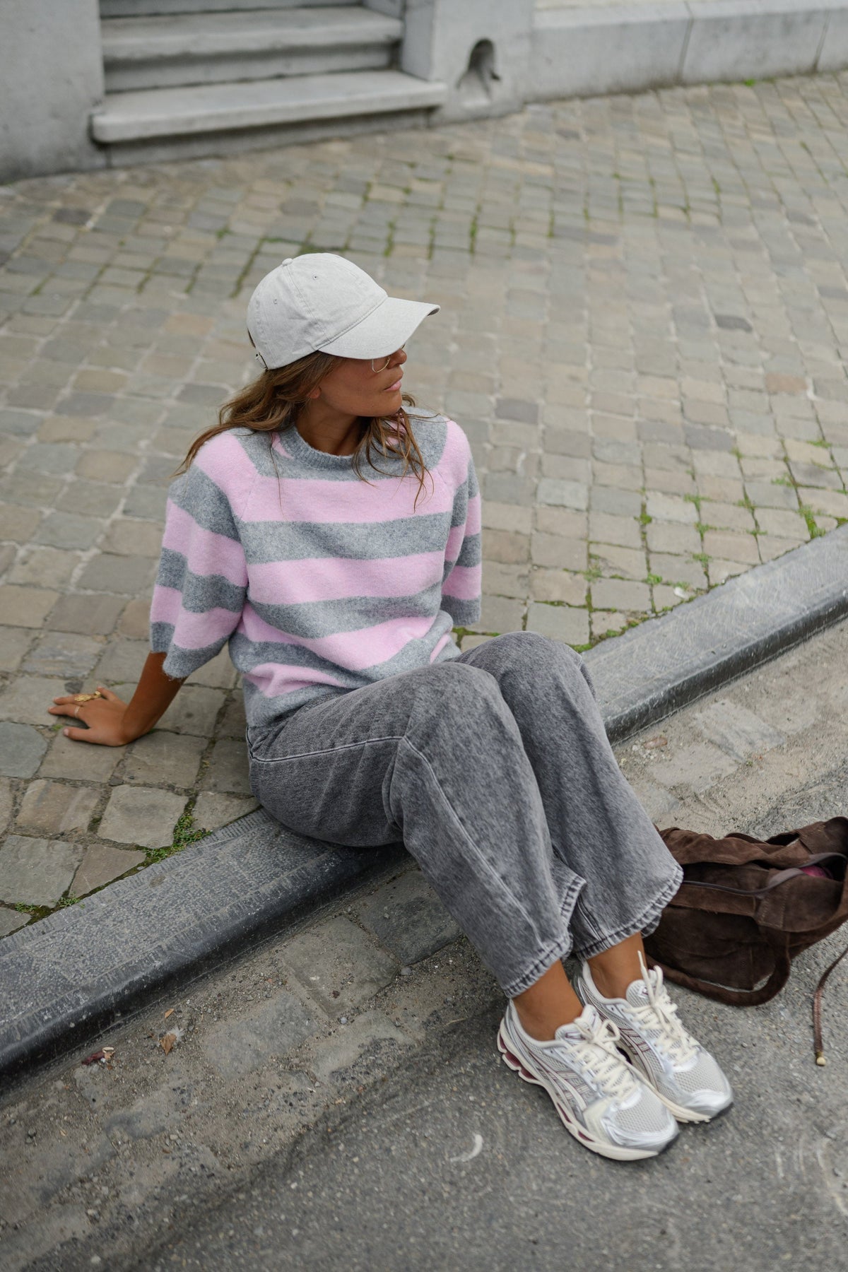 Pull Maelys -  rose et gris
