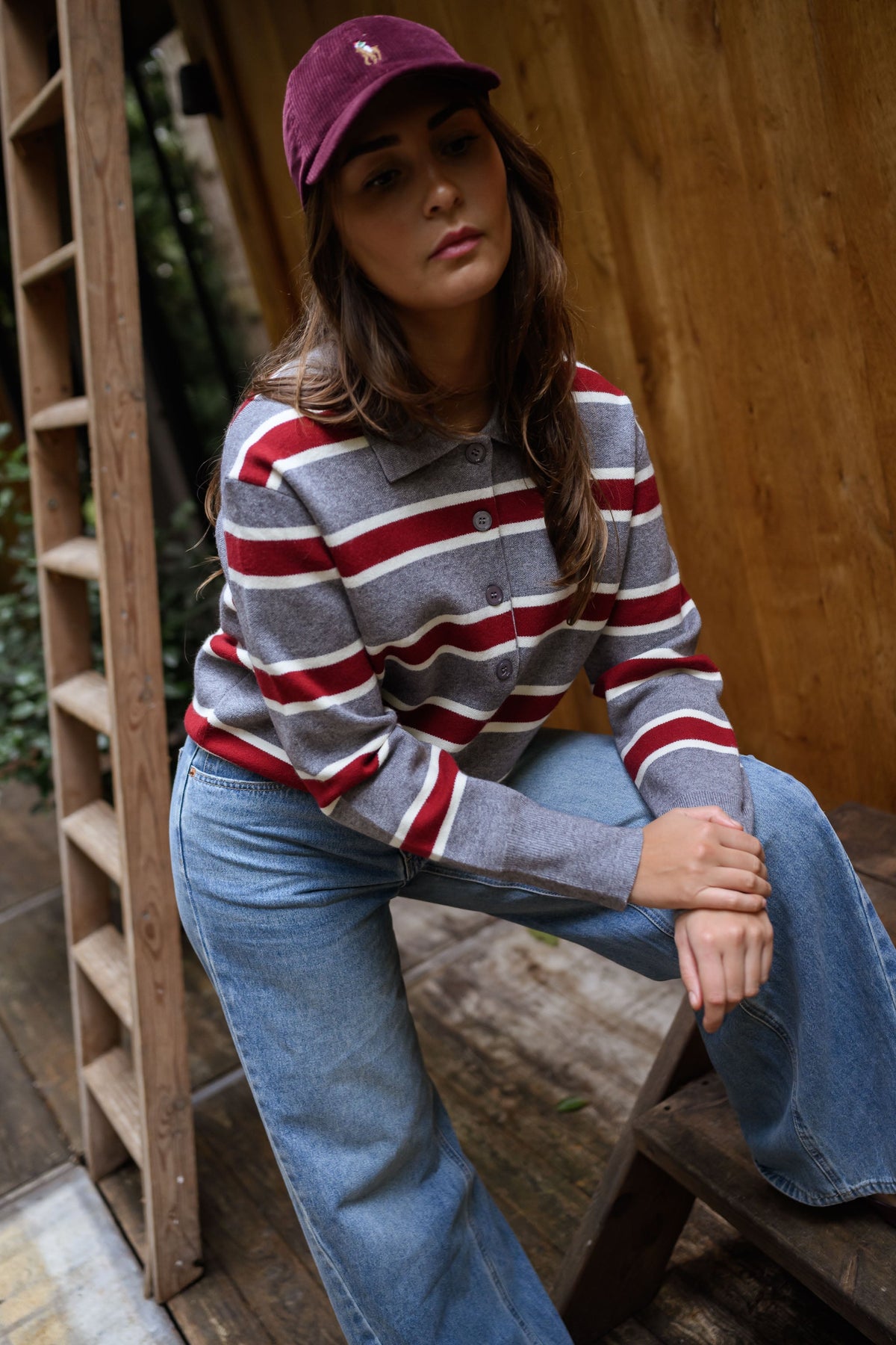 Pull Moha - gris à lignes