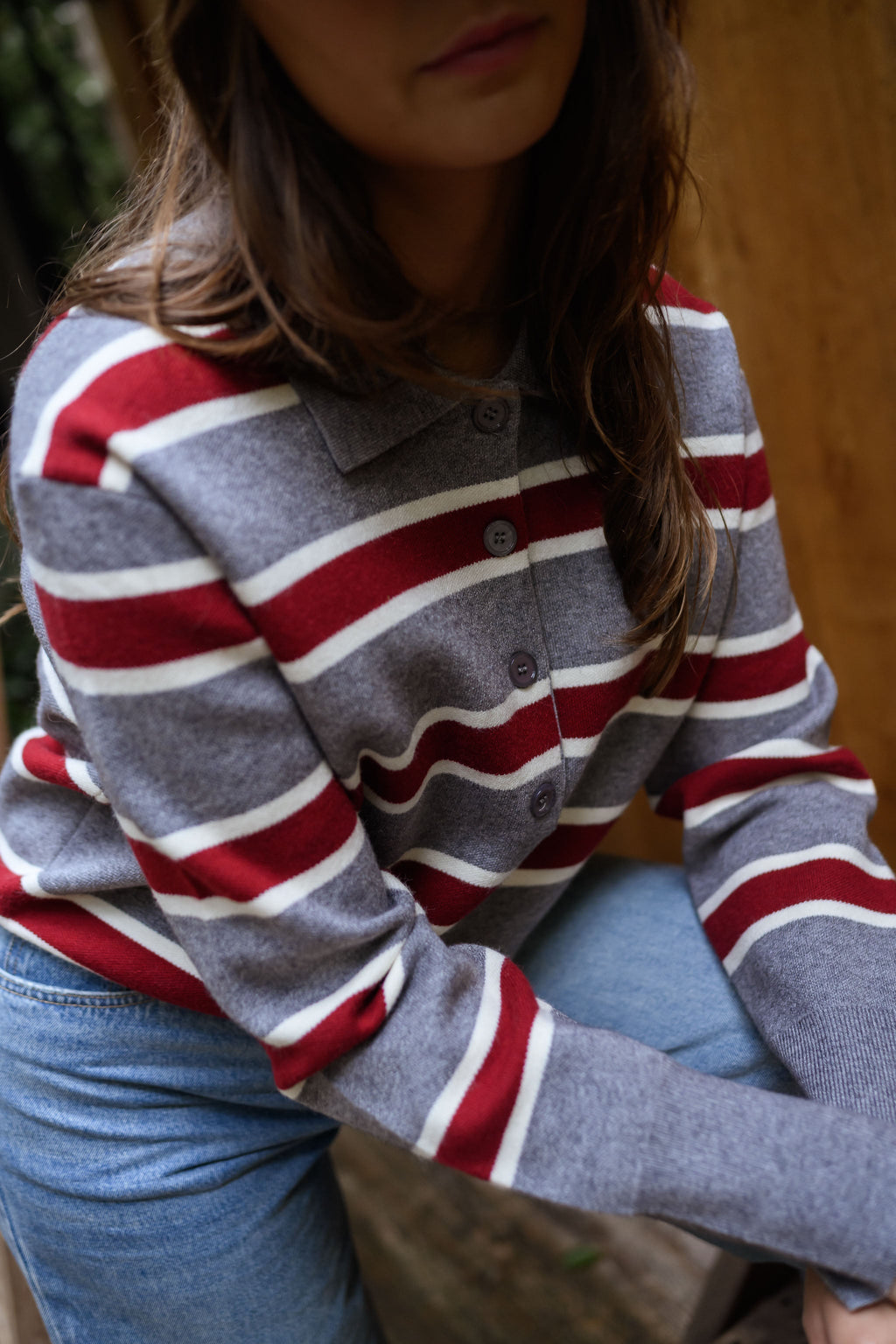 Pull Moha - gris à lignes