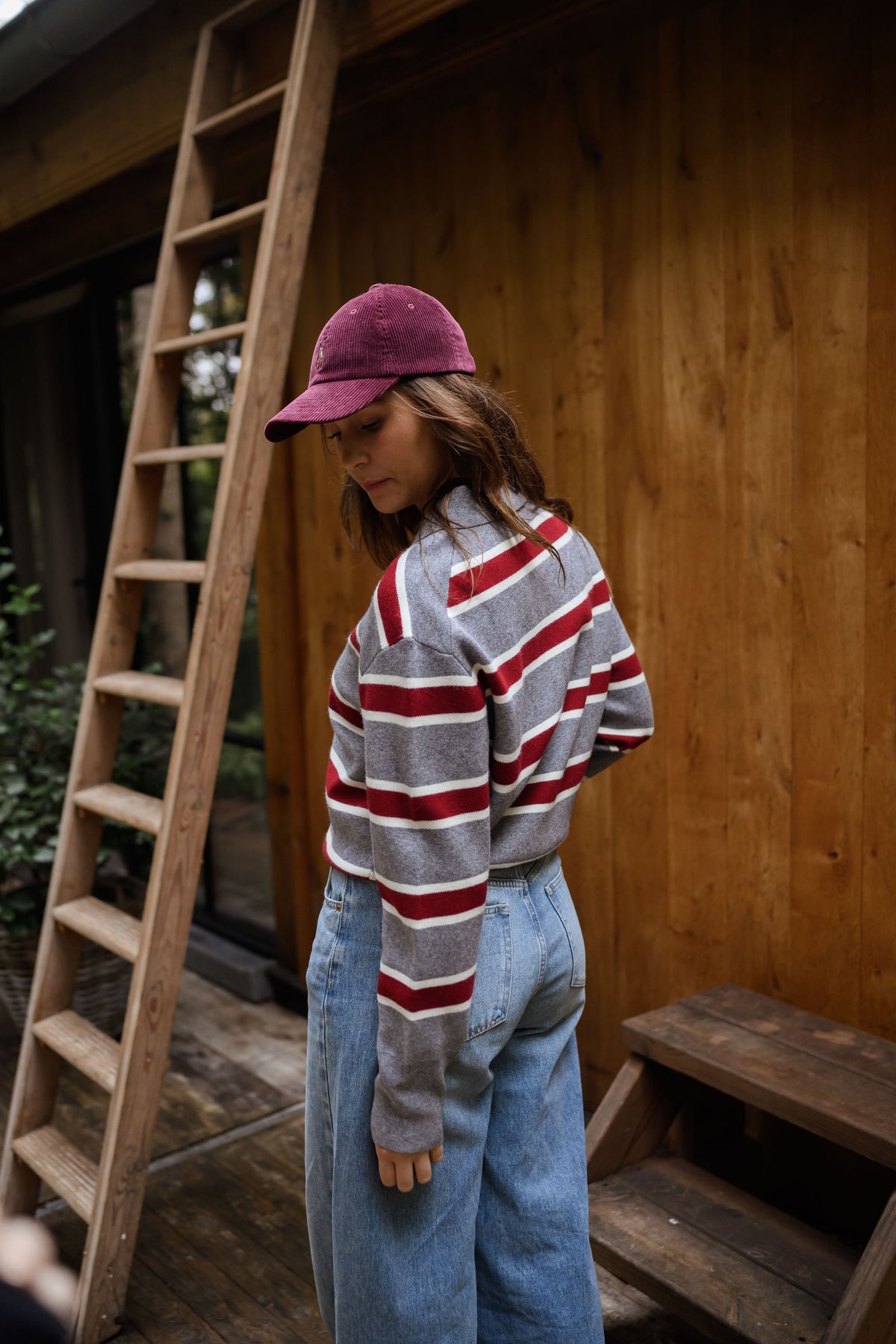 Pull Moha - gris à lignes
