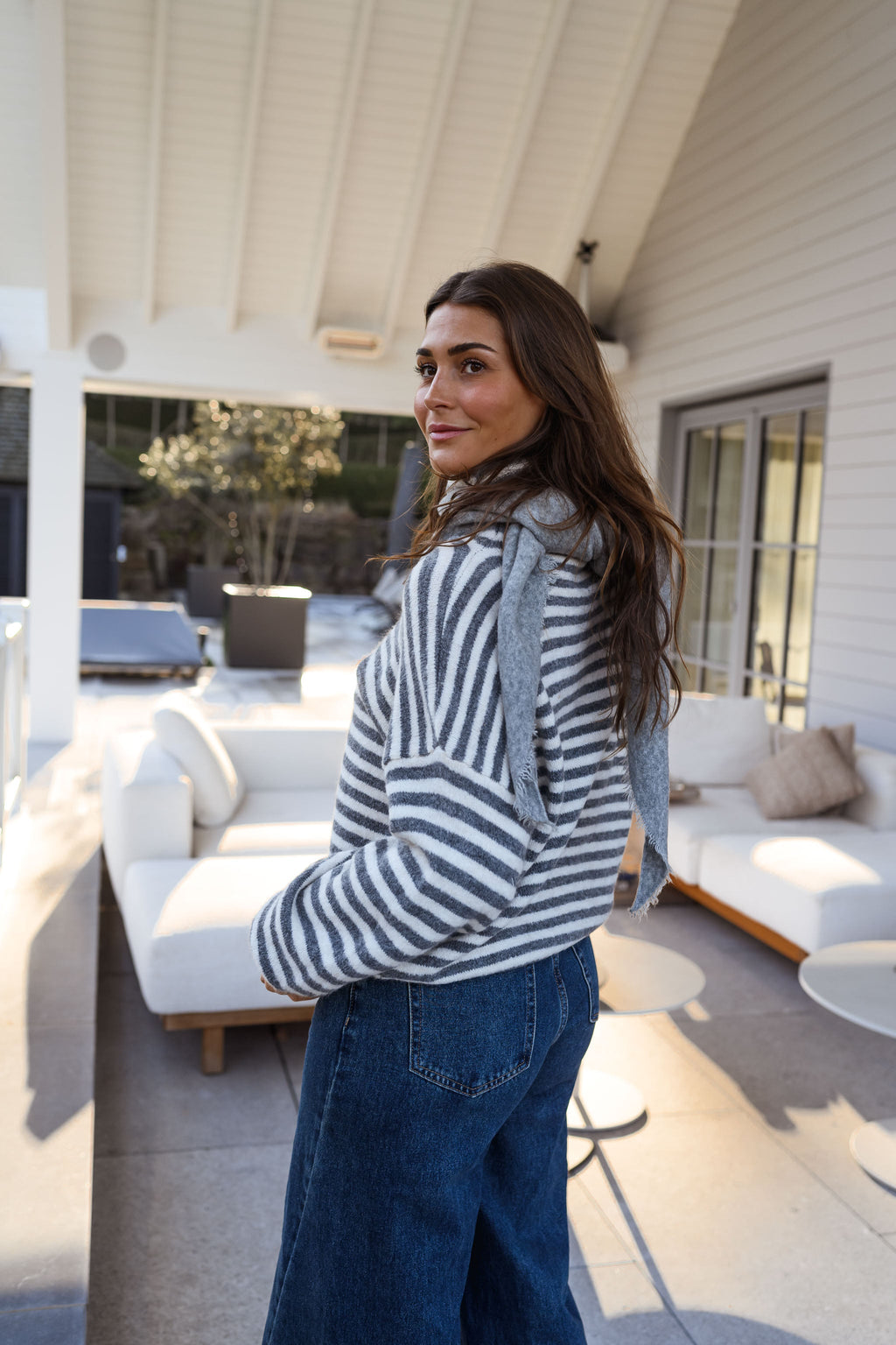 Pull Penelope - gris et écru