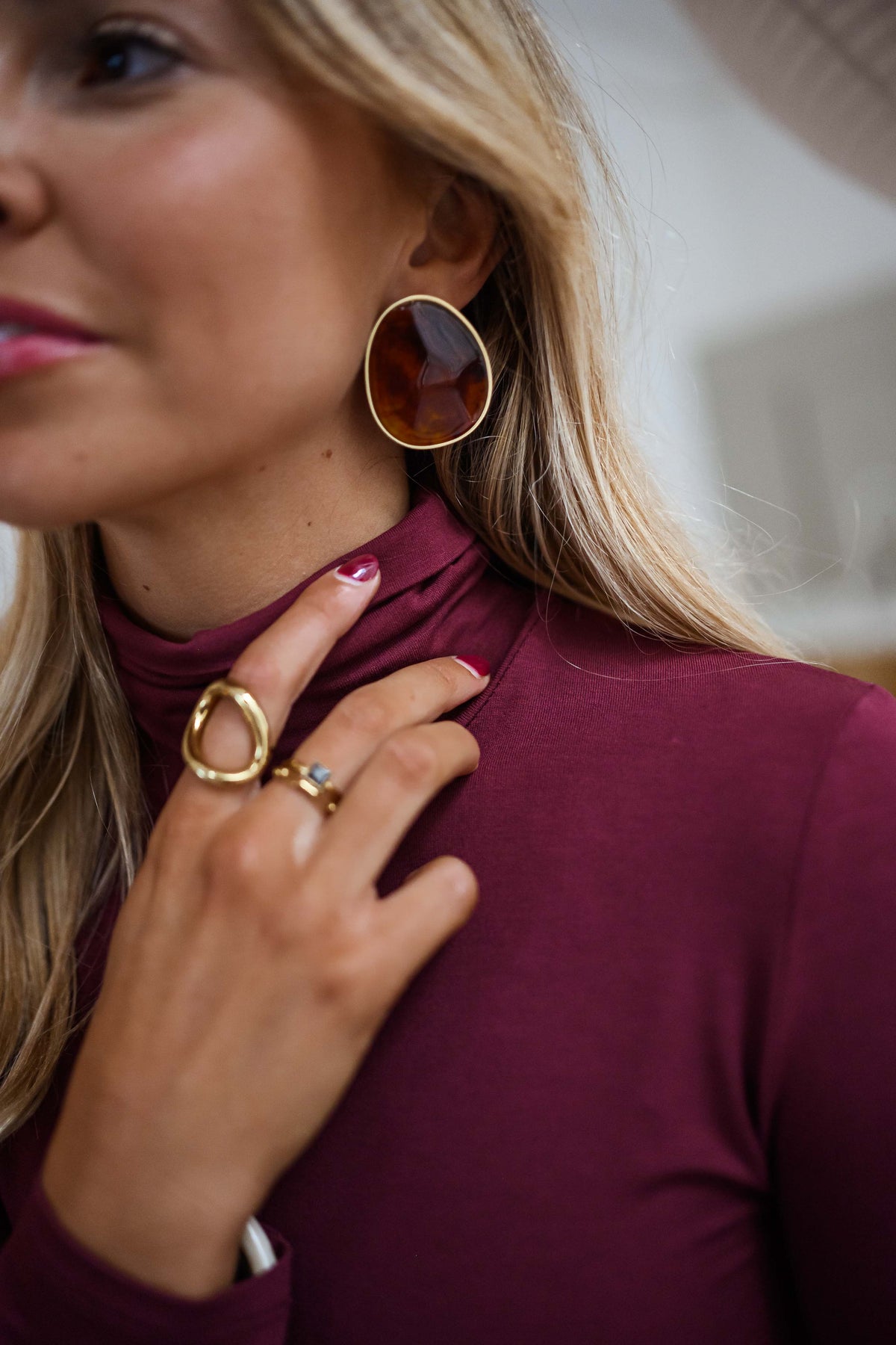 Boucles d'oreilles Louhane - brunes