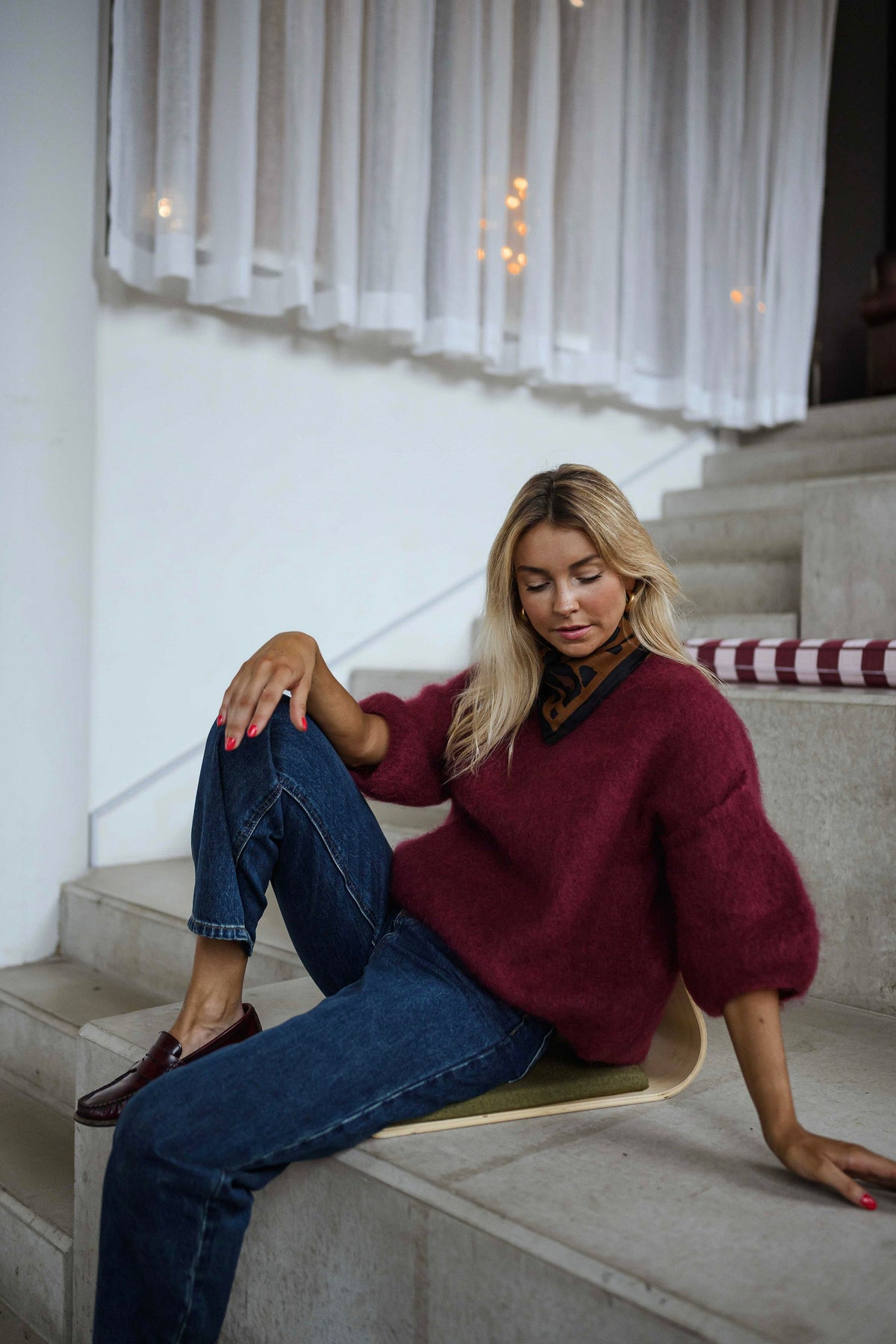 Pull Samia - bordeaux
